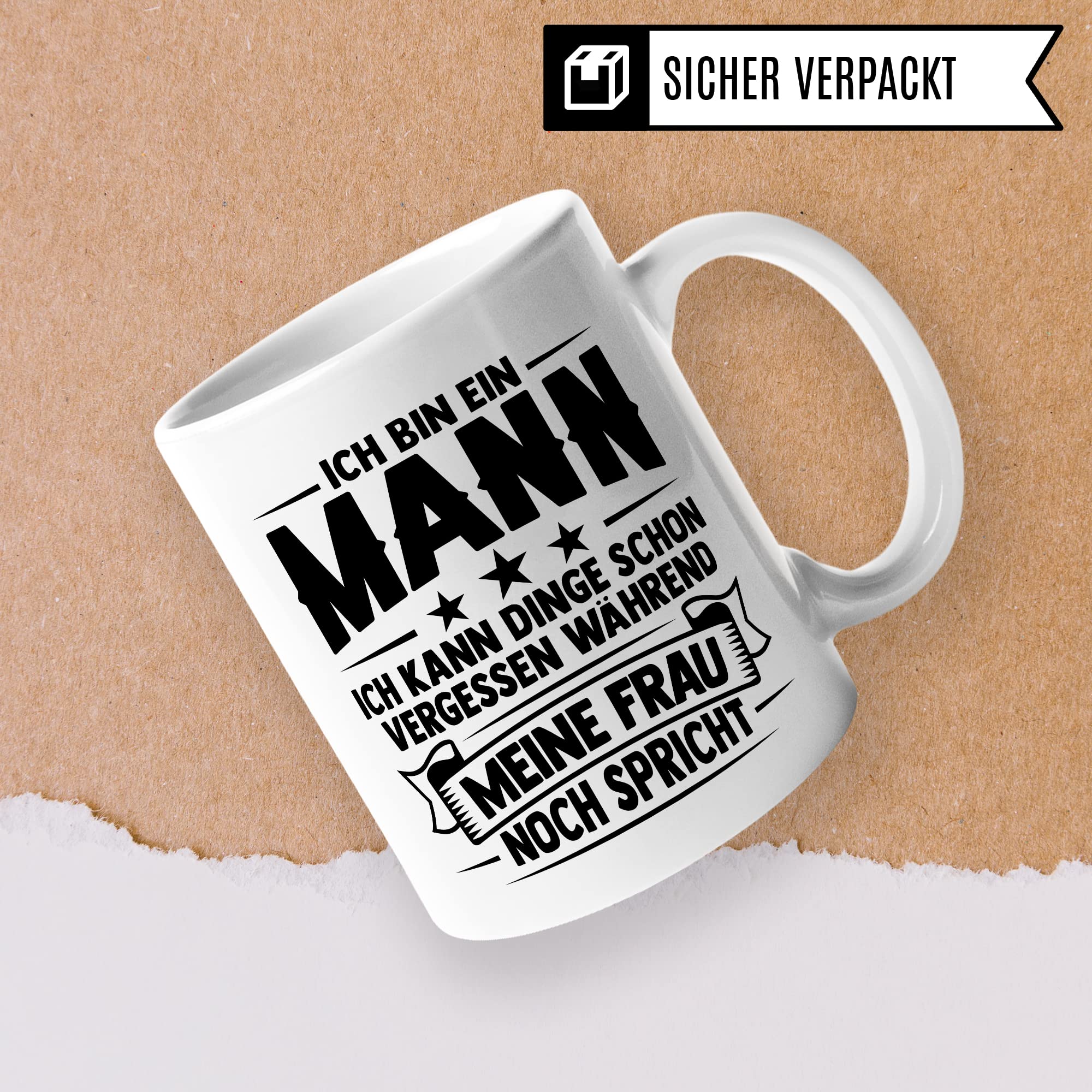 Tasse Ehemann, Ich bin ein Mann Ich kann Dinge schon vergessen während meine Frau noch spricht Geschenk Kaffee-Becher Geschenkidee Ehemänner Kaffeetasse mit Spruch lustig Teetasse