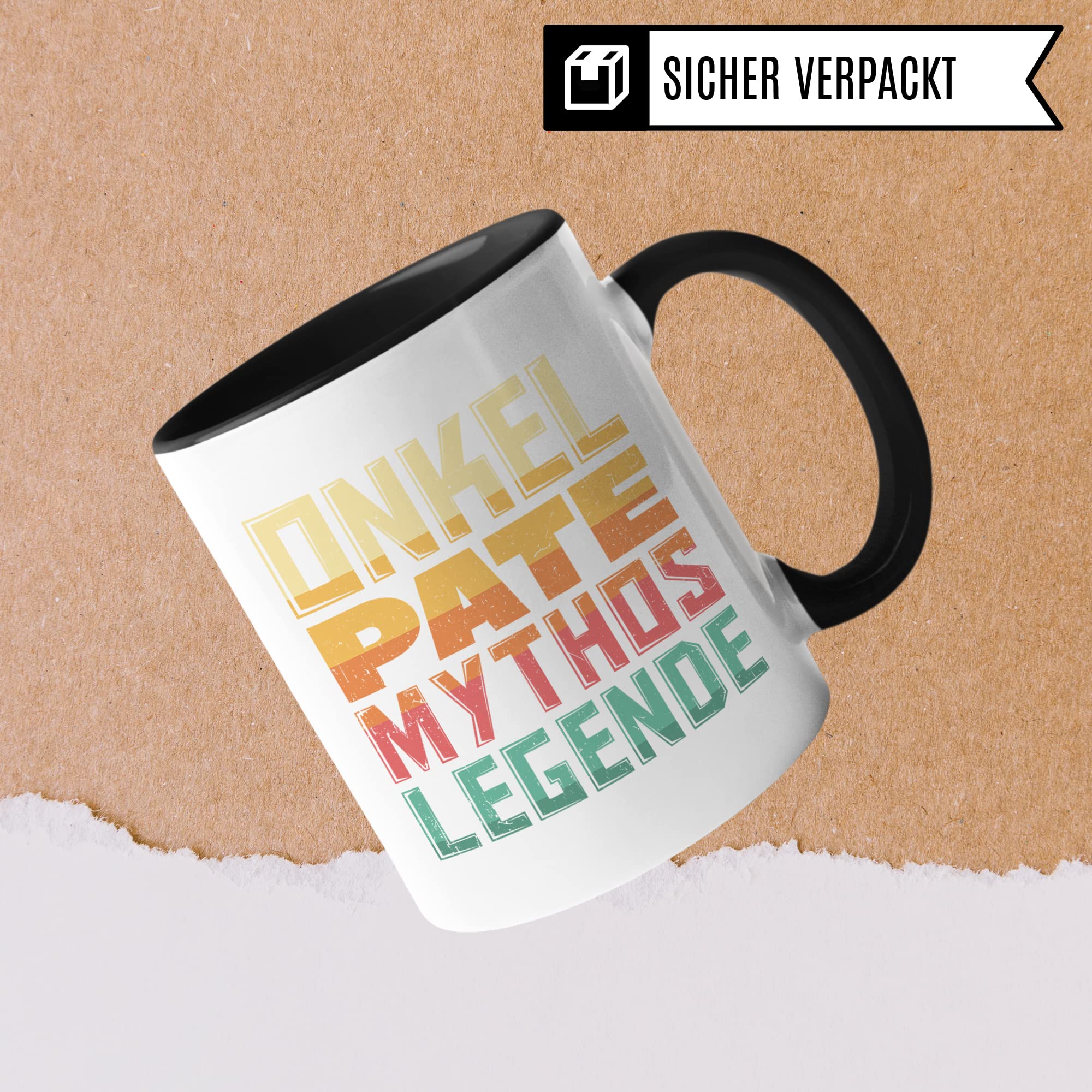 Patenonkel Tasse, Tasse mit Spruch lustig, Onkel Geschenkidee, Pate Kaffebecher, Kaffeetasse Humor Witz Geschenk für Patenonkel, Kaffeebecher für Männer, Legende Ironie Teetasse