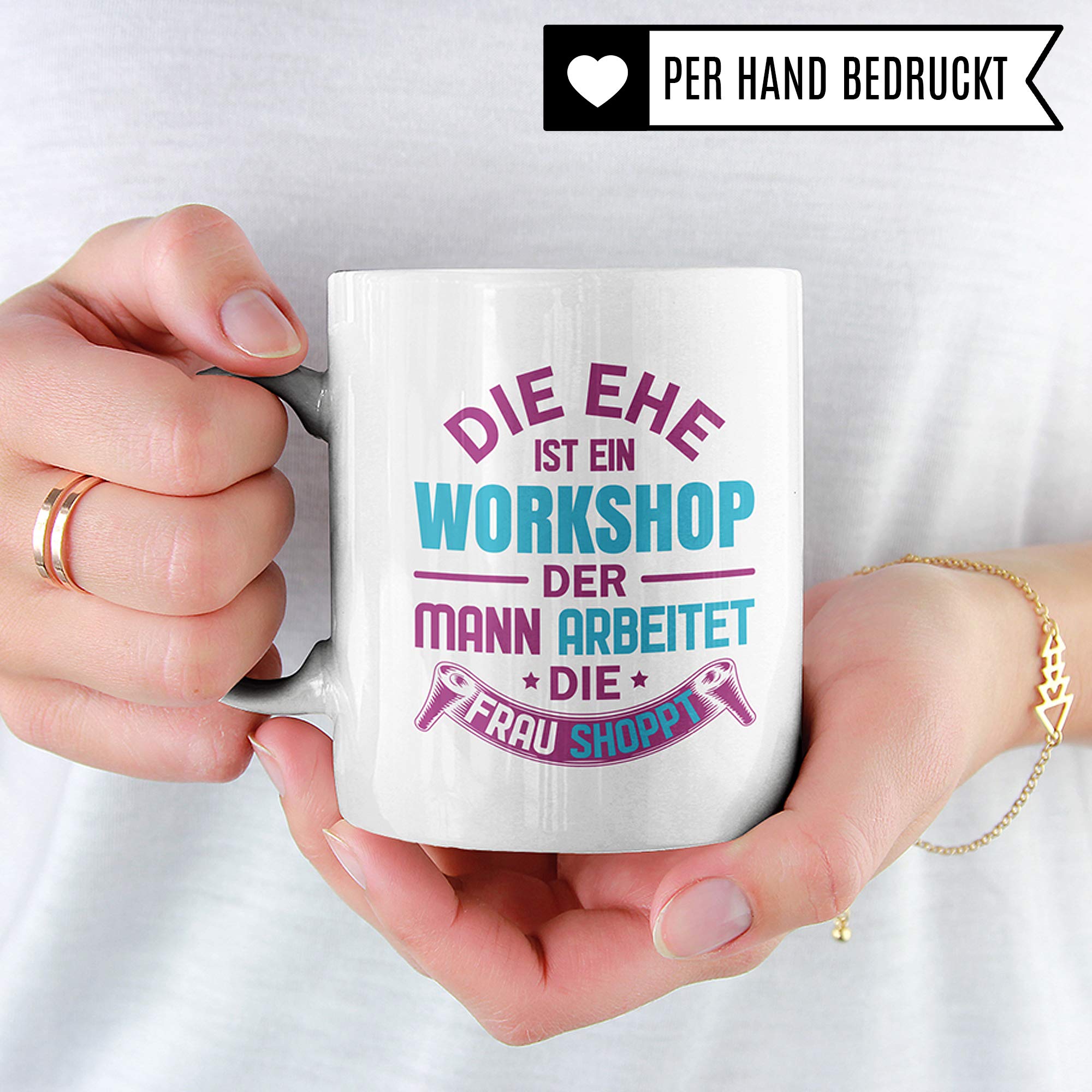 Pagma Druck Shopping Tasse, Shopping Queen Geschenk Becher, Shoppen Einkaufen Frauen Geschenkidee, Kaffeetasse Hochzeit Verheiratet Ehe Spaß Shopping Kaffeebecher Witz Ehemann Ehefrau