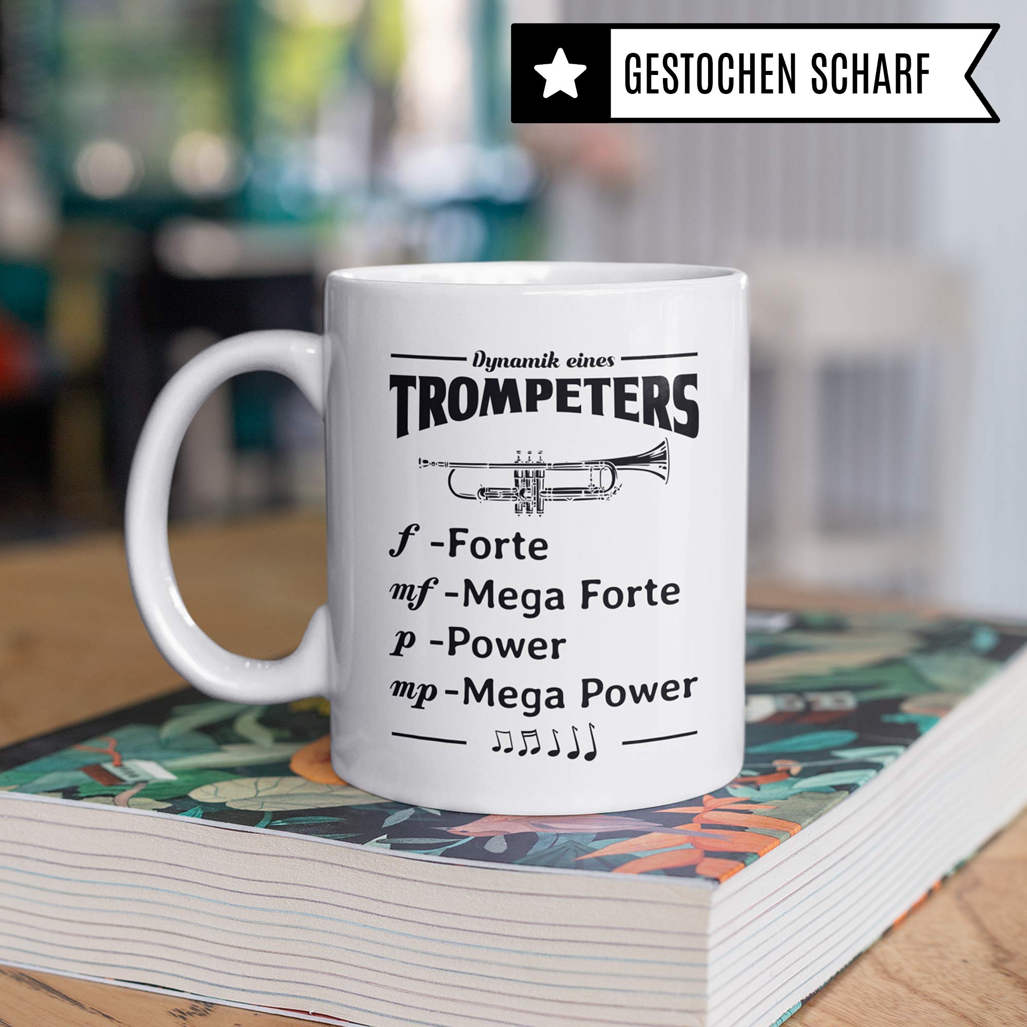 Pagma Druck Trompete Tasse, Musiker Geschenke Trompete, Geschenkidee für Trompeter & Trompetenspieler Becher, Instrument Musik Blechbläser Orchester, Musikverein Deko Kaffeetasse