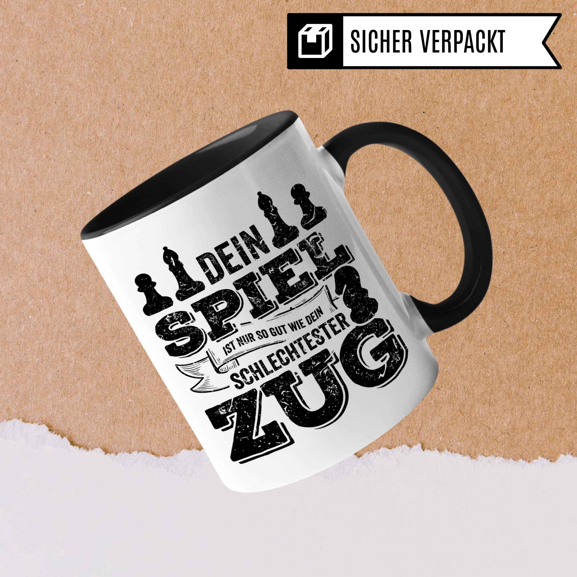 Schach Tasse Geschenkidee, Kaffeebecher mit Spruch lustig, Kaffeetasse Humor Witz Geschenk für Schachspieler Schachspiel Becher