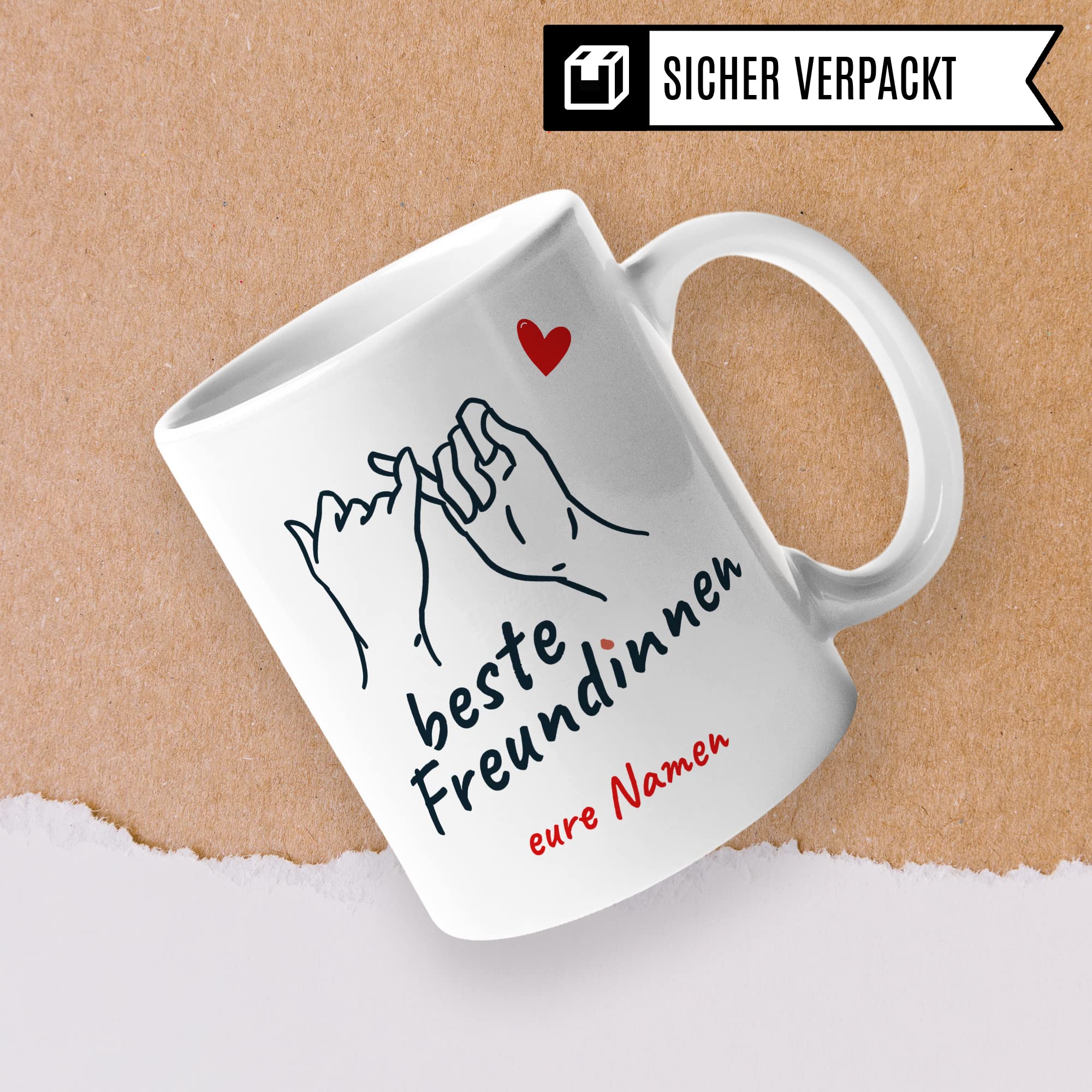 Beste Freundinnen Tasse personalisierbar Custom Freundin Kaffeetasse BFF Kaffee-Becher Frauen Geschenk-Idee Freundschaft persönlich