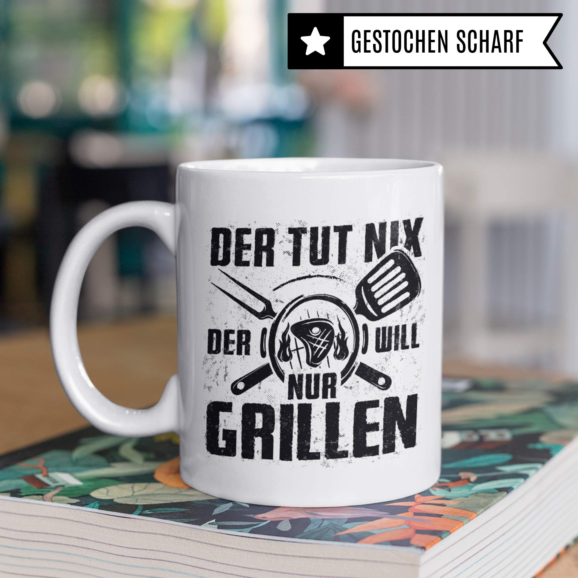 Pagma Druck Grillen Geschenkidee Tasse, Grillen Geschenke für Männer Becher mit Spruch, Grillparty Kaffeetasse Grill für Grillmeister