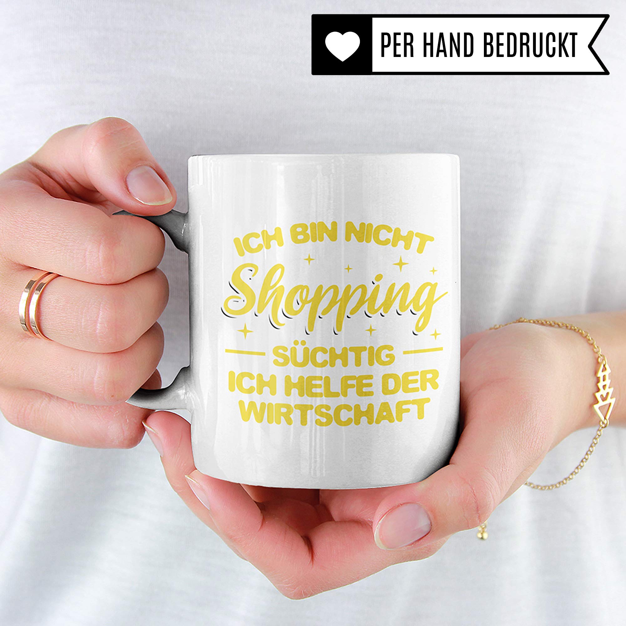 Pagma Druck Tasse Shopping, Shopping Queen Geschenk Becher, Shoppen Einkaufen Frauen Geschenkidee, Kaffeetasse Shopping-Queen Witz Kaffeebecher Witz