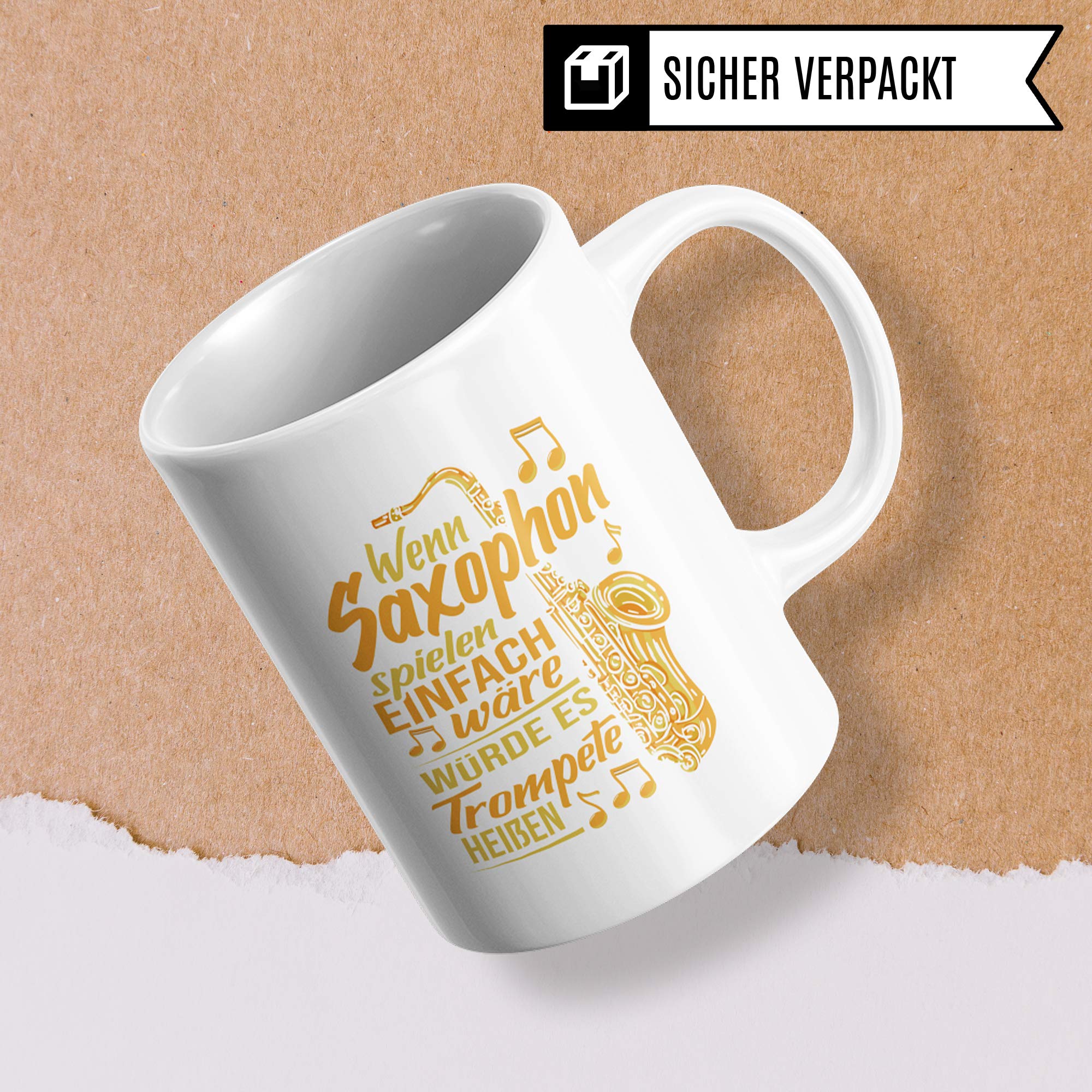 Pagma Druck Saxophon Geschenk Becher Saxophon Tasse Saxofon Geschenkidee Saxophonist Saxophonspieler Saxophone Retro Design