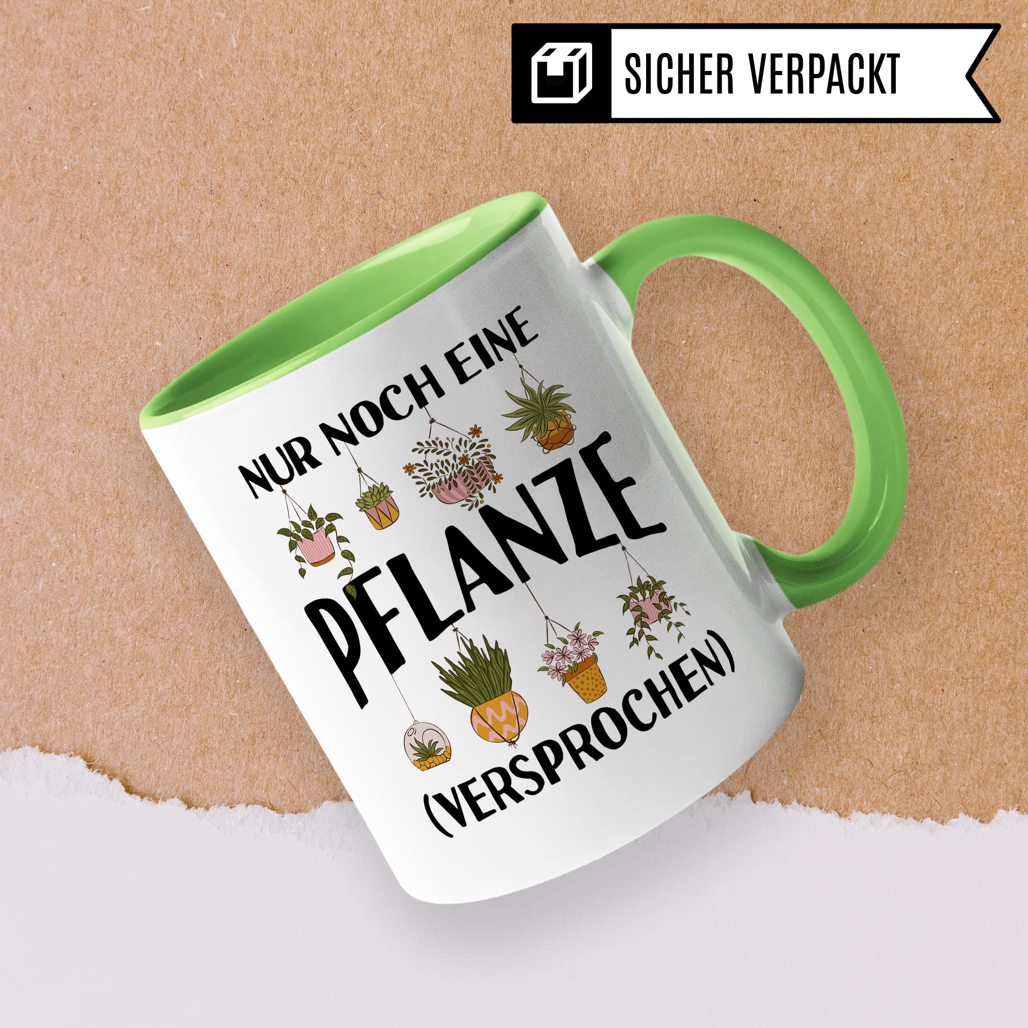 Tasse Garten-liebhaber, Nur noch eine Pflanze versprochen Spruch, Geschenk Garten-Motiv Kaffeetasse Hobby-Gärtner Hobby-Gärtnerin, Pflanzen-Motiv Pflanzenliebhaber Plants grüner Daumen Tassen