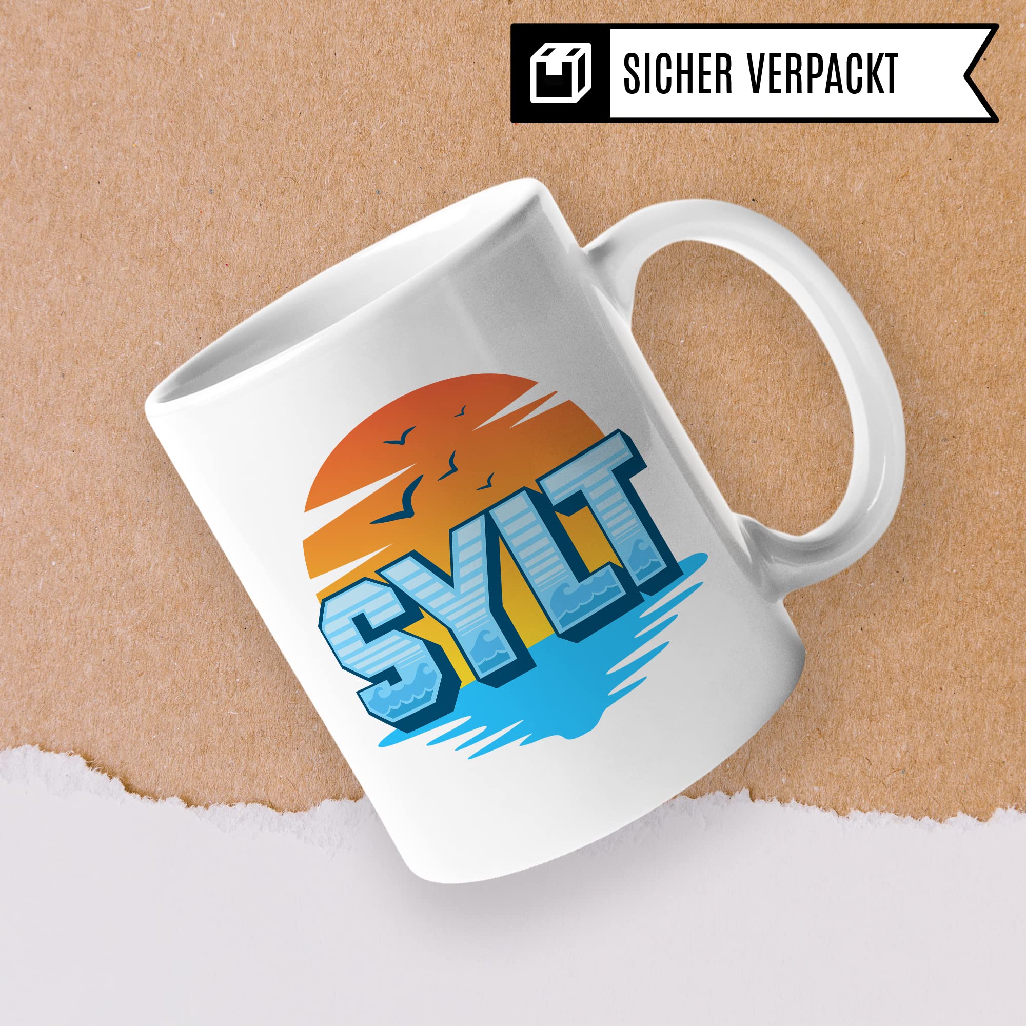 Sylt Tasse Kaffee-Tasse Kaffee-Becher Geschenkidee für Syltliebhaber Geschenk Syltfan Tasse Insel Sylt