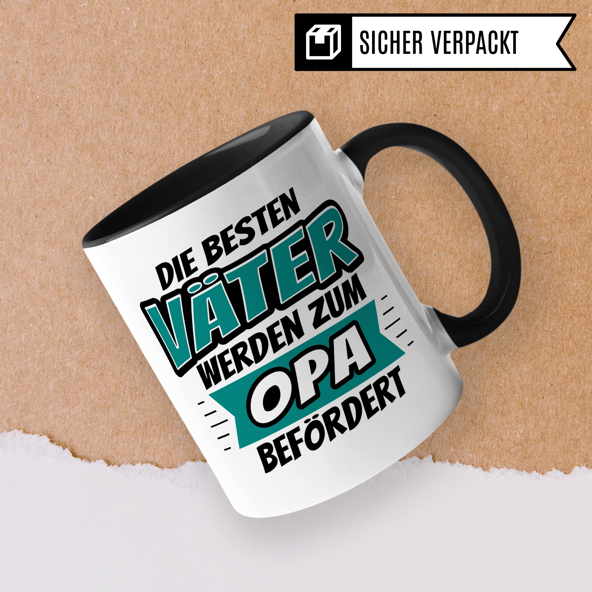 Opa Tasse Die besten Väter werden zum Opa befördert Geschenk Großvater Baby Ankündigung Spruch Enkelkinder schöner Spruch Geschenkidee Enkel Baby Reveal Kaffee-Becher