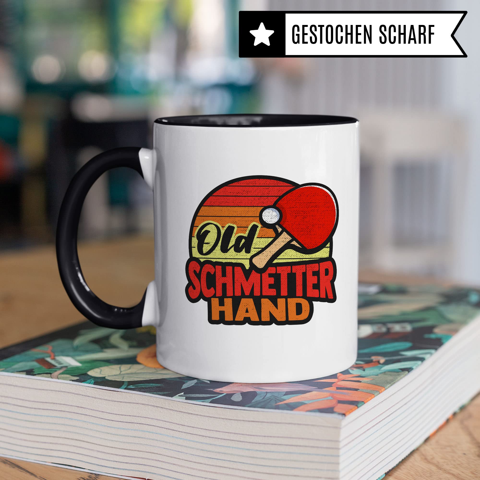 Old Schmetterhand Tasse, Tischtennisspieler Tischtennis-Spielerin, lustiger Spruch Tischtennisprofi Tischtennisliebhaber, Geschenk Kaffeetasse für Spielpartner