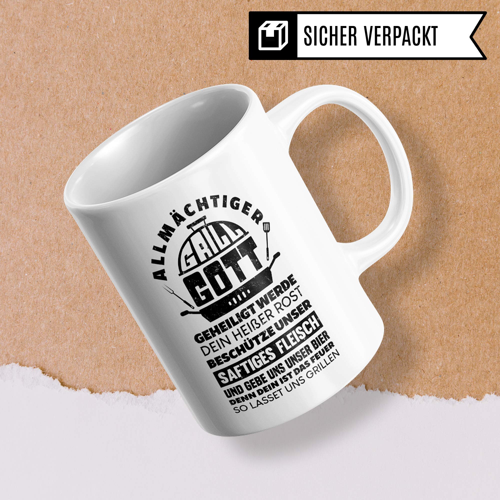 Pagma Druck Grill Tasse, Grillen lustiger Spruch Becher, Grillmeister Kaffeetasse Geschenk, Geschenkidee für Hobby Griller