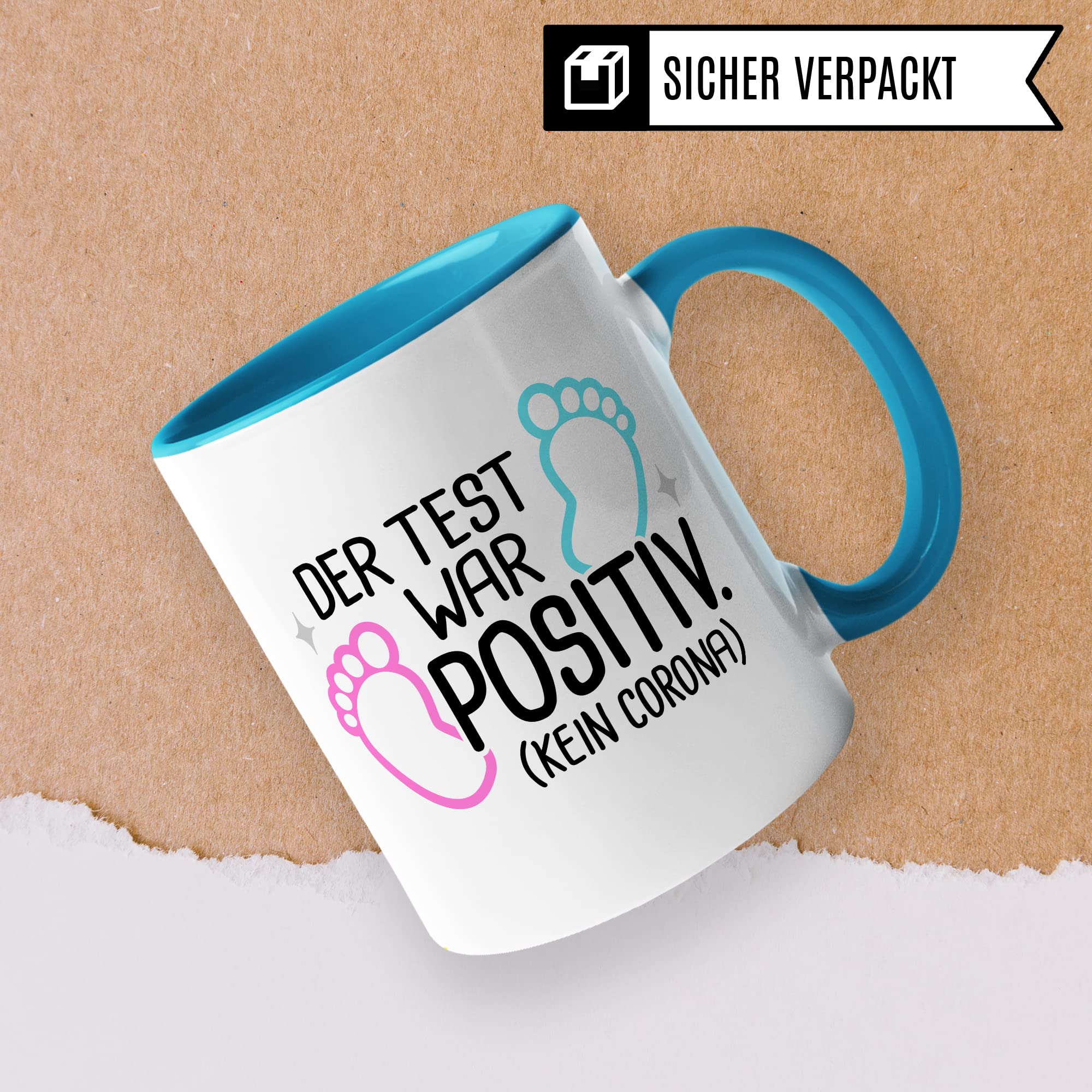 Schwangerschaft Tasse, Der Test war positiv, werdende Mama Geschenk Schwanger Freundin Papa Vater Geschenke für Opa Opa Schwester Bruder schöner Spruch Kaffee-Becher