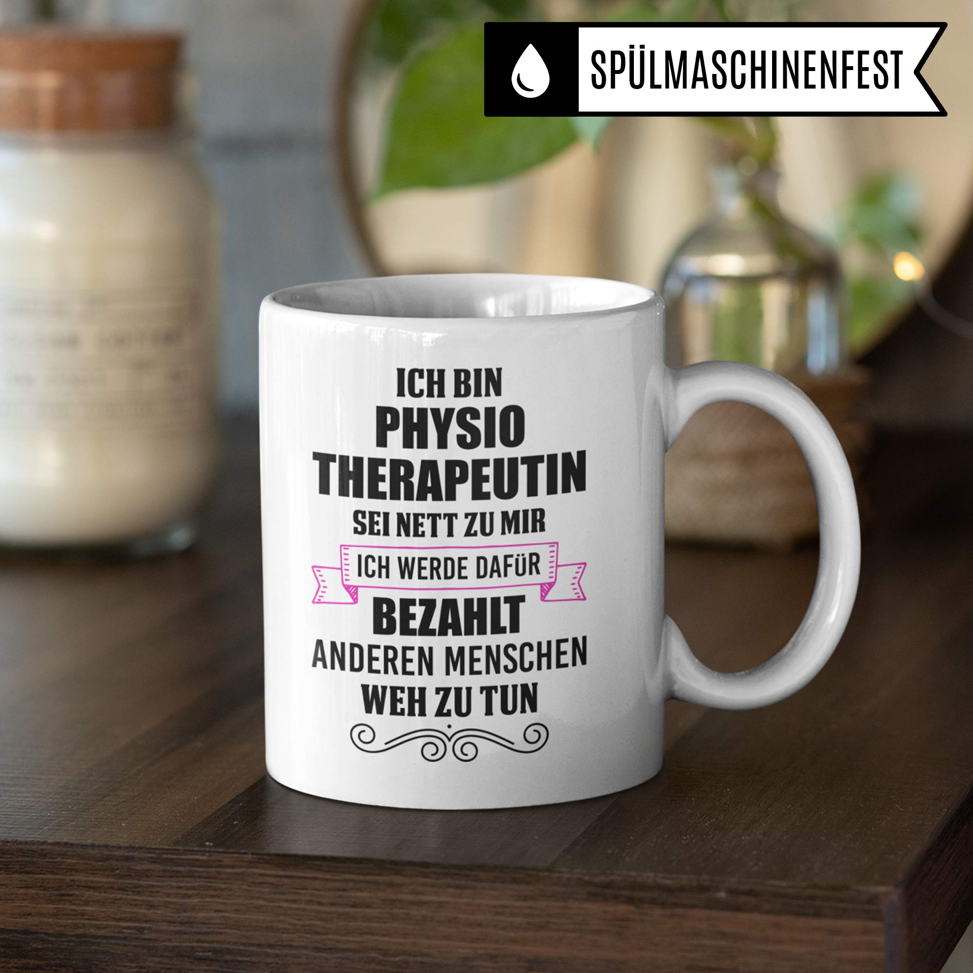 Pagma Druck Physiotherapeutin Tasse, Physiotherapeuten Geschenke, Physiotherapie Kaffeetasse Geschenkidee, Kaffeebecher Physio Praxis Krankengymnastik Geschenk Physiotherapeut Frauen Becher