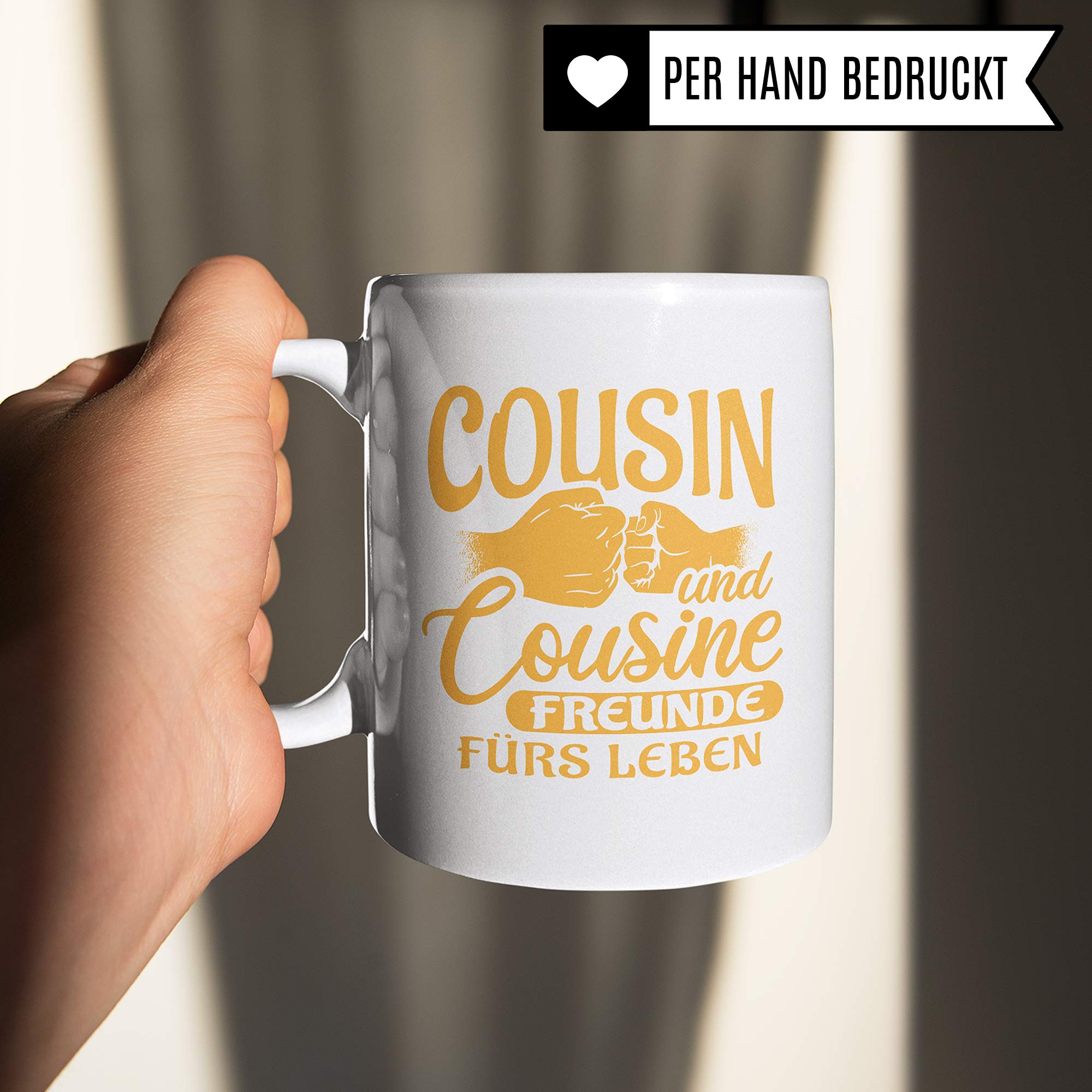 Pagma Druck Cousin & Cousine Tasse, Cousine Geschenkideen Couseng, Kaffeetasse Geschenk Cousine Becher, Kaffeebecher Familie Kusine und Kusin Spruch lustig