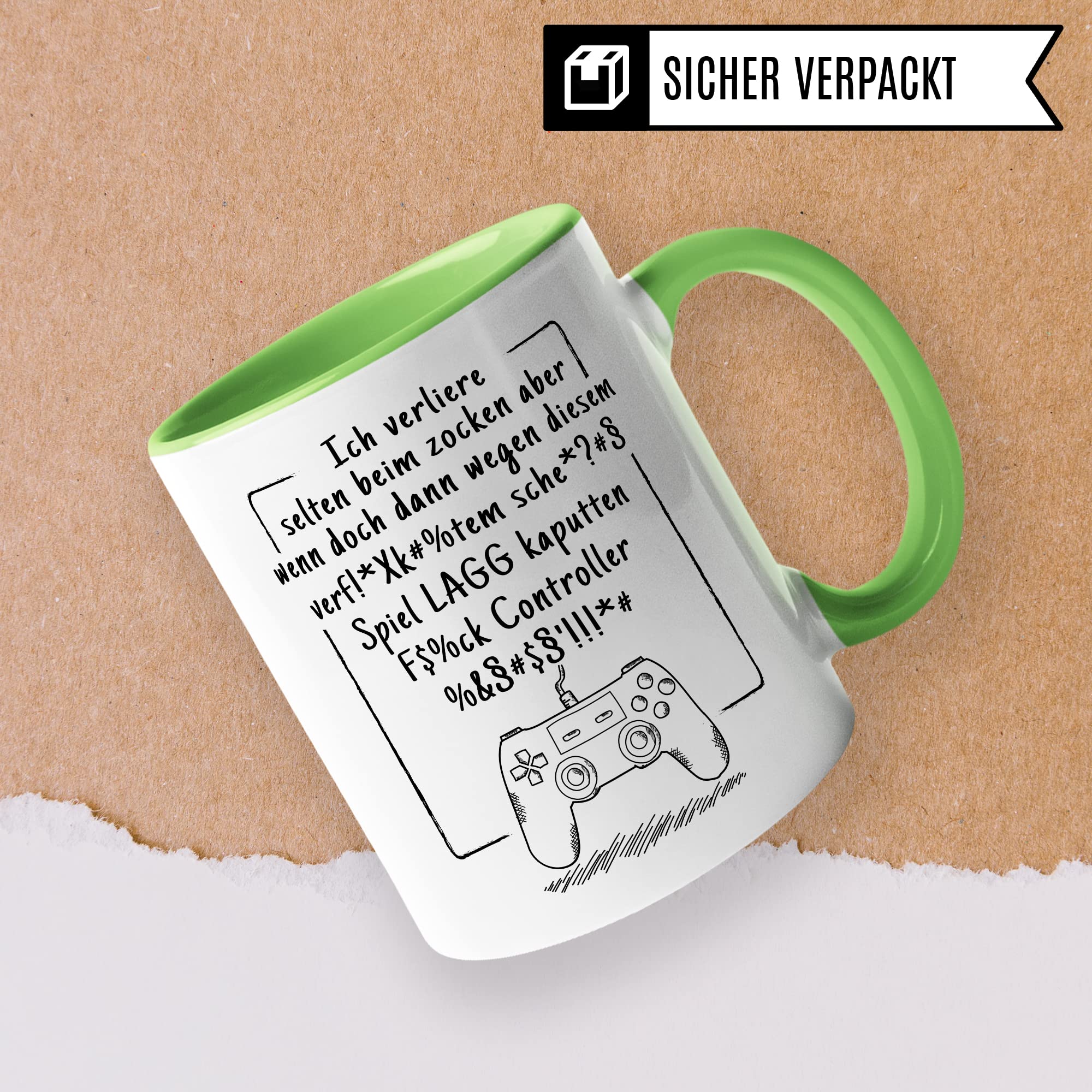 Tasse Gamer Witz lustiger Gaming Kaffee-Becher Zocker Kaffeetasse Controller Spruch Teetasse Nerd Geschenkidee Computer-Spiele Geschenk