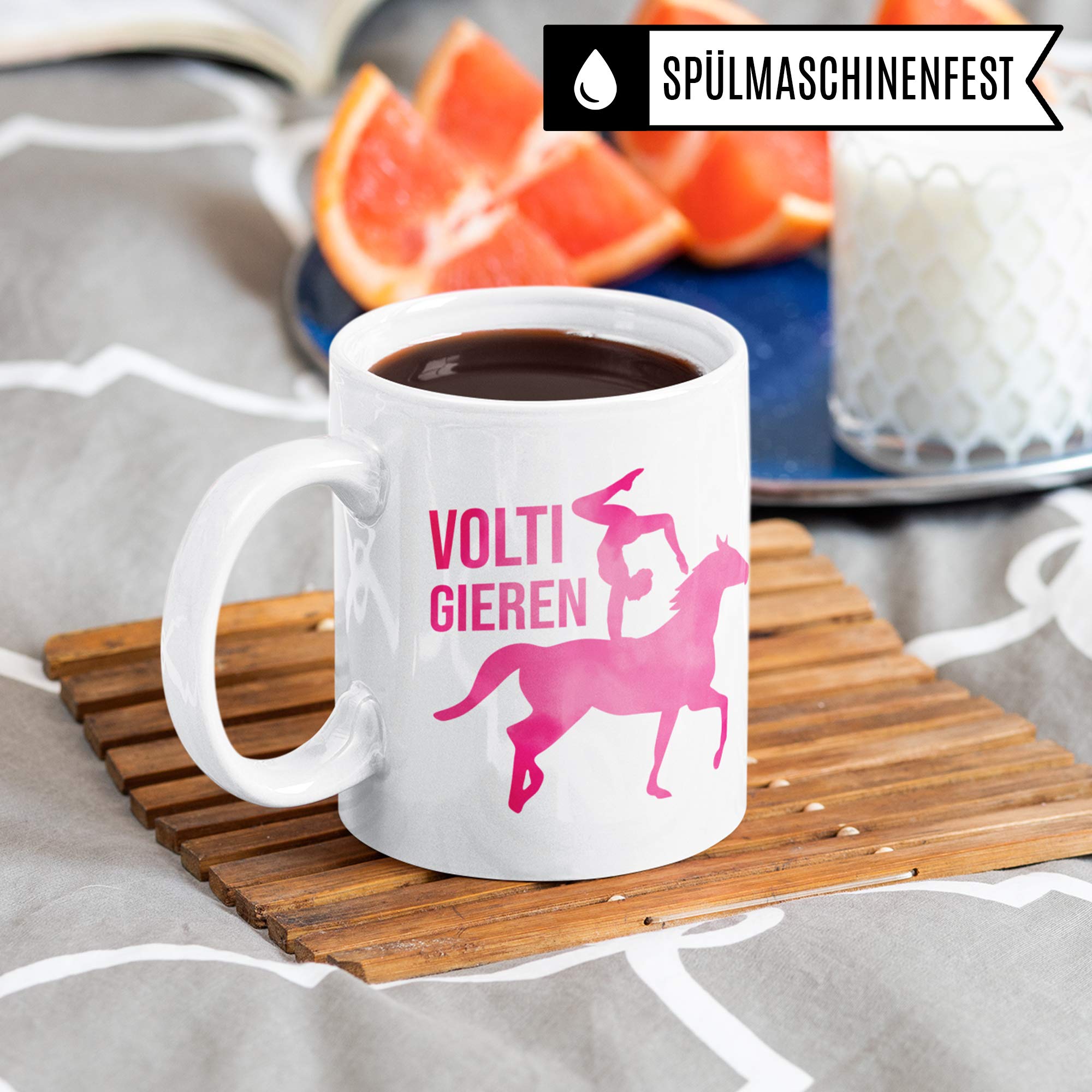 Pagma Druck Voltigieren Geschenk - Voti Tasse Mädchen Voltigiererin - Kaffeetasse Pferde Turnen Geschenkidee Reiten Voltigierpferd Becher