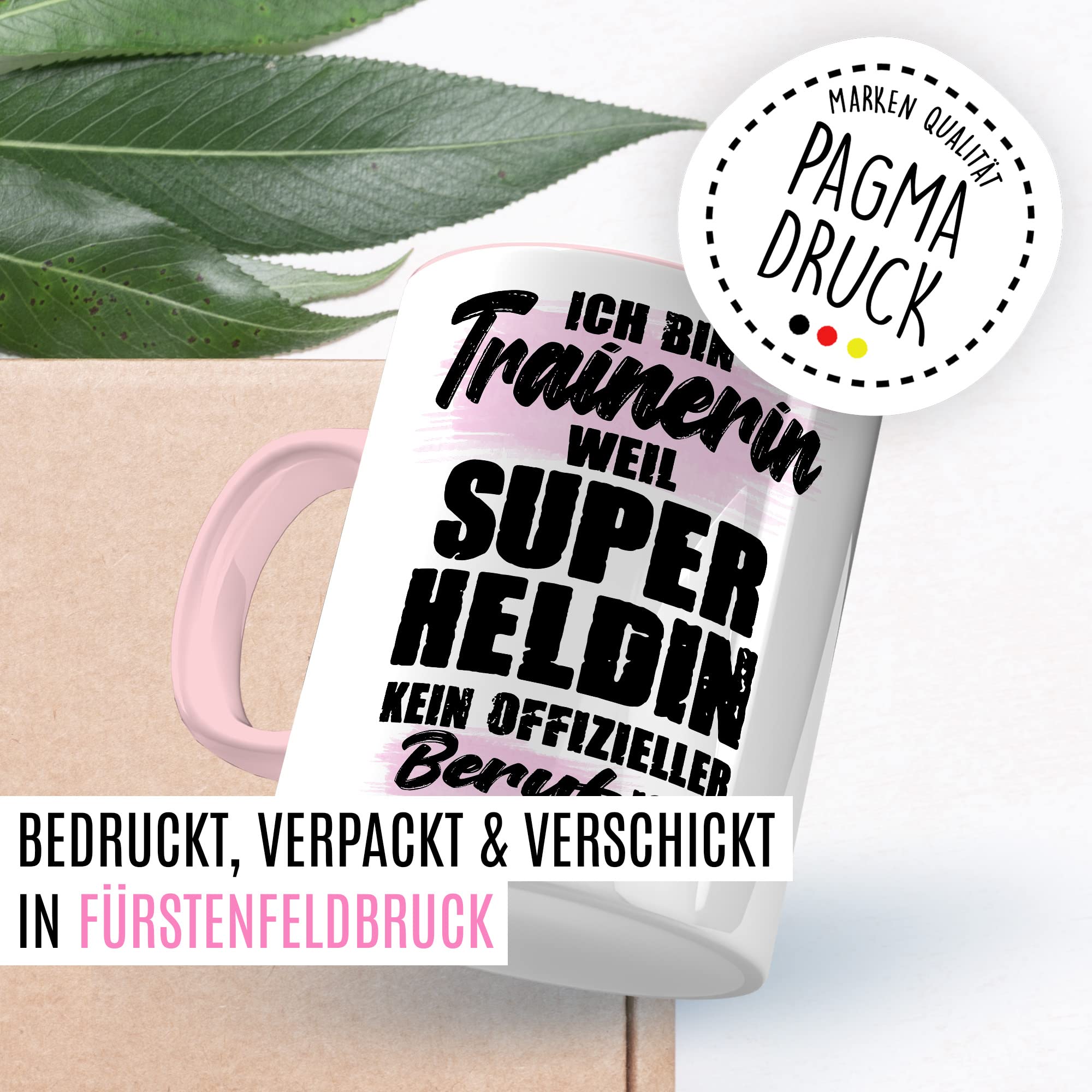 Tasse Trainerin Geschenk, Ich bin Trainerin weil Superhelding kein offizieller Beruf ist Geschenkidee Kaffee-Becher Kaffeetasse mit Spruch lustig Coach Teetasse