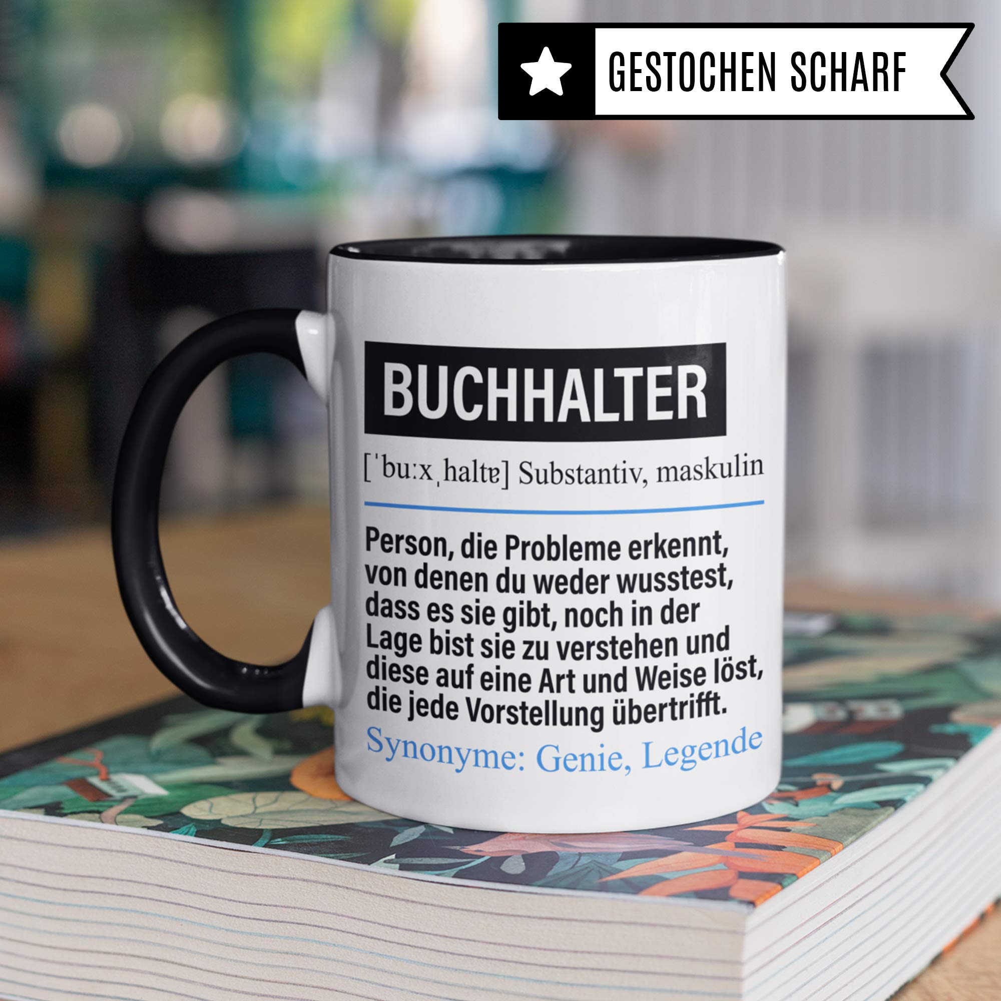 Pagma Druck Tasse Buchhalter lustig, Buchhalter Geschenk, Spruch Buchhaltung Kaffeebecher Geschenkidee, Kaffeetasse Beruf Buchführer Teetasse Abteilung Becher