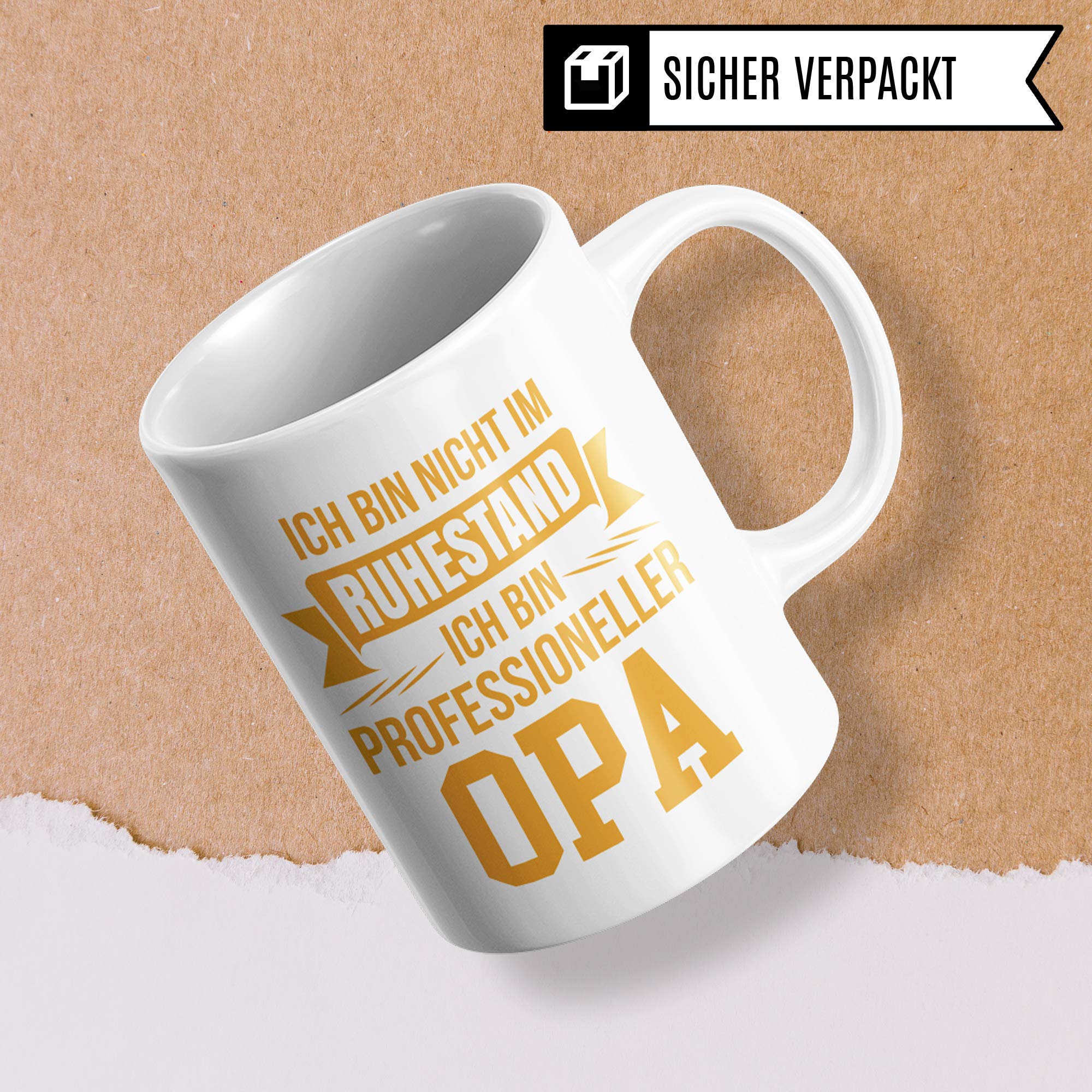 Pagma Druck Tasse Rentner Opa, Rente Geschenk, Ruhestand Großvater Spruch Becher Geschenkidee, Kaffeetasse Renteneintritt Enkel Großvater Pensionierung