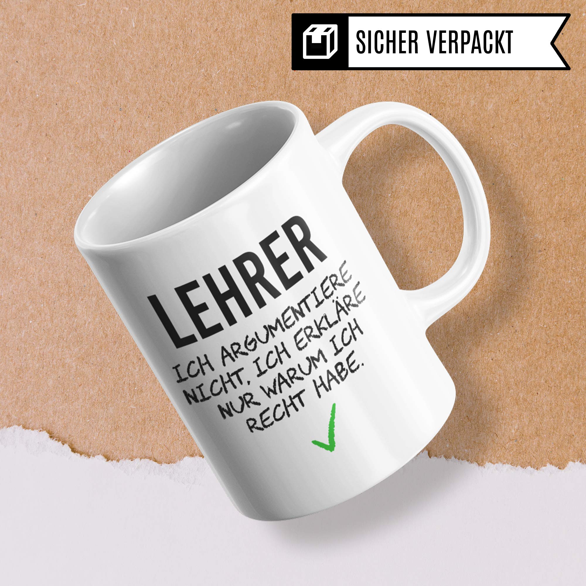 Pagma Druck Lehrer Tasse, Geschenk Lehrer lustig, Kaffeetasse für Gymnasiallehrer Realschullehrer Mittelschullehrer & Grundschullehrer, Lehrer Tasse Geschenk Abschied Abschluss