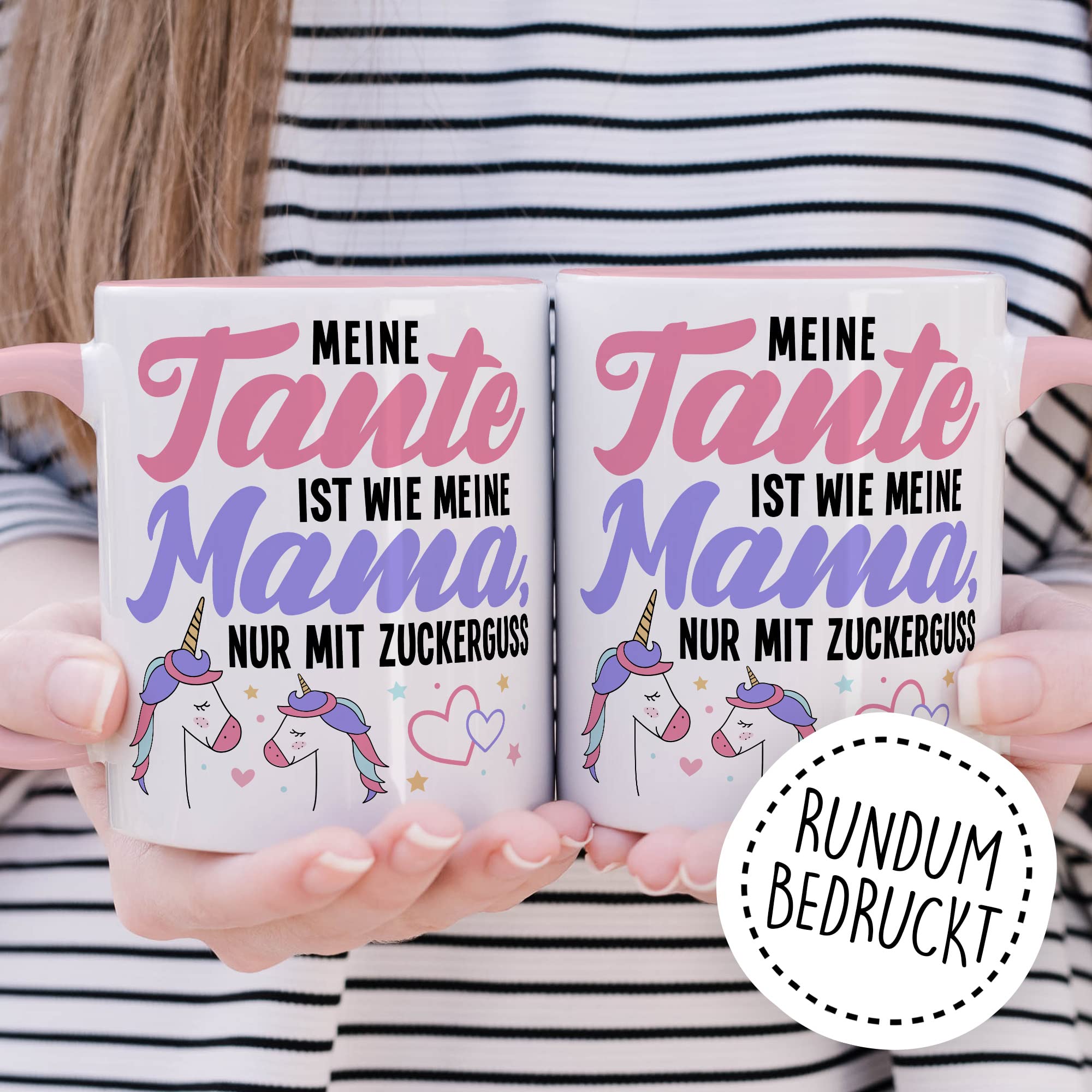 Tante Tasse lustig Geschenkidee Tante Nichte Kaffeetasse Geschenk Neffe mit Witz Lieblingstante Einhorn Kaffee-Becher für Patentante Patin Teetasse Humor Mama mit Zuckerguss