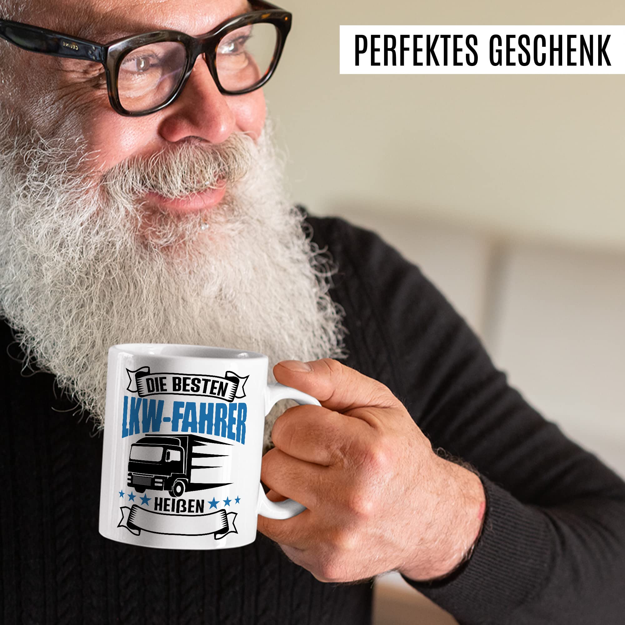 LKW Tasse personalisierbar Lkw Fahrer Kaffeetasse anpassbar Kaffee-Becher mit Wunsch Name lustig Geschenkidee persönlich Fernfahrer Geschenk Lastwagen Spediteur Custom Tasse mit Spruch