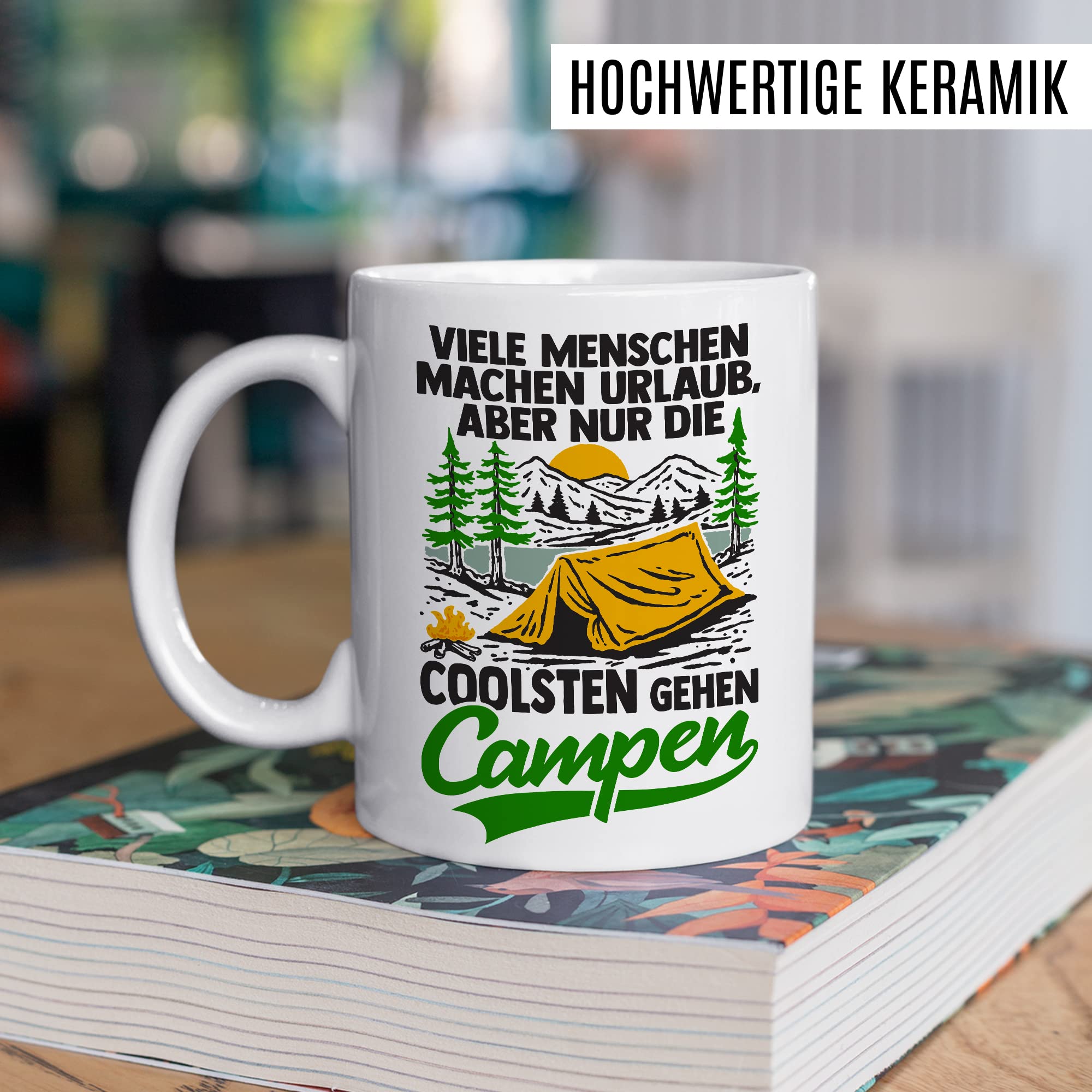 Reisen Tasse Wohnmobil Becher Roadtrip Kaffeetasse Camping Geschenk Urlaub Camper Kaffee-Becher Geschenkidee Outdoorfans Bagpacking Zelt Zelten Abenteuer Outdoor Spruch Weltreise Urlaub