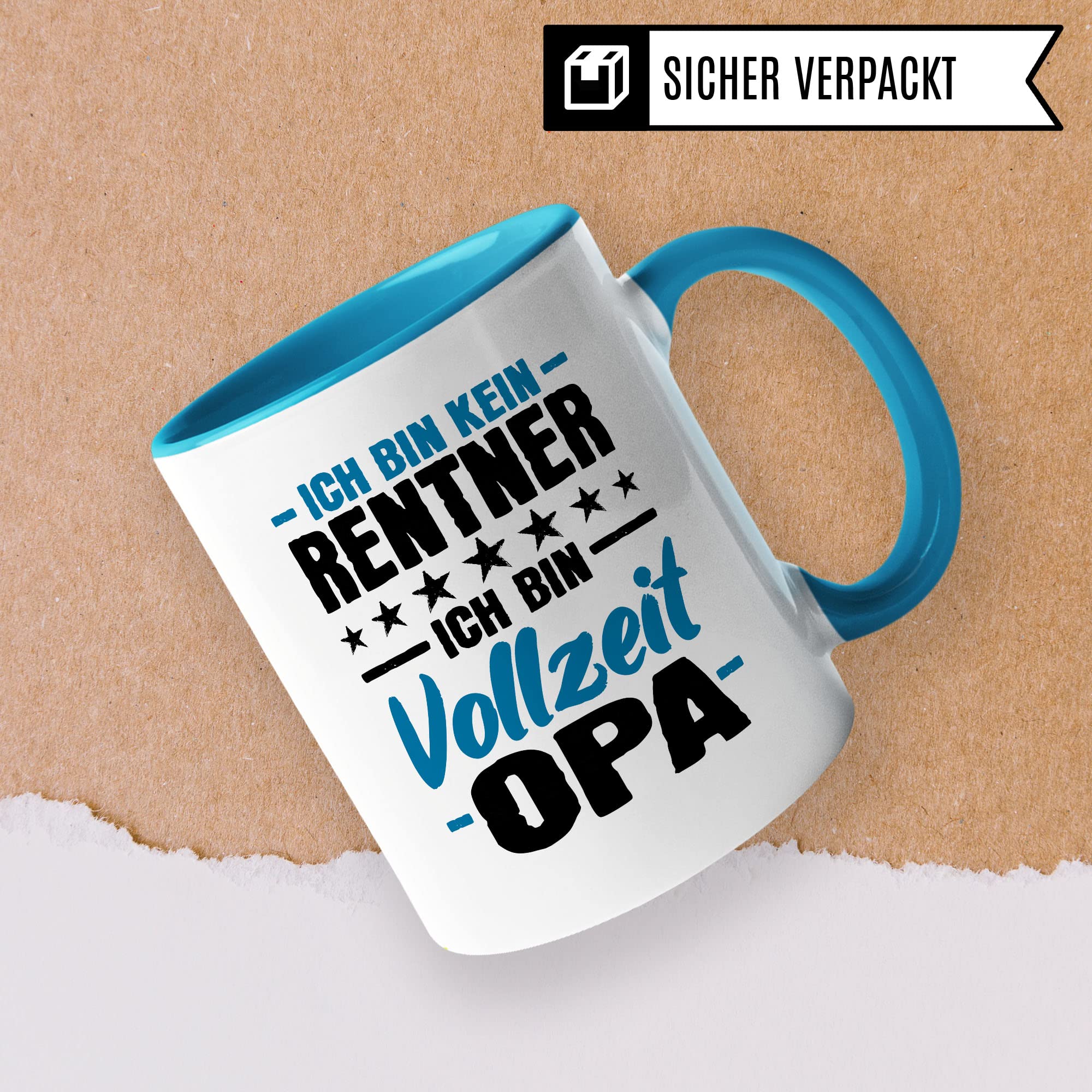 Opa Tasse Geschenk, Ich bin kein Rentner - Ich bin Vollzeit Opa Geschenkidee Renteneintritt Pensionierer Kaffee-Becher Kaffeetasse mit Spruch lustig Teetasse Ruhestand Großvater