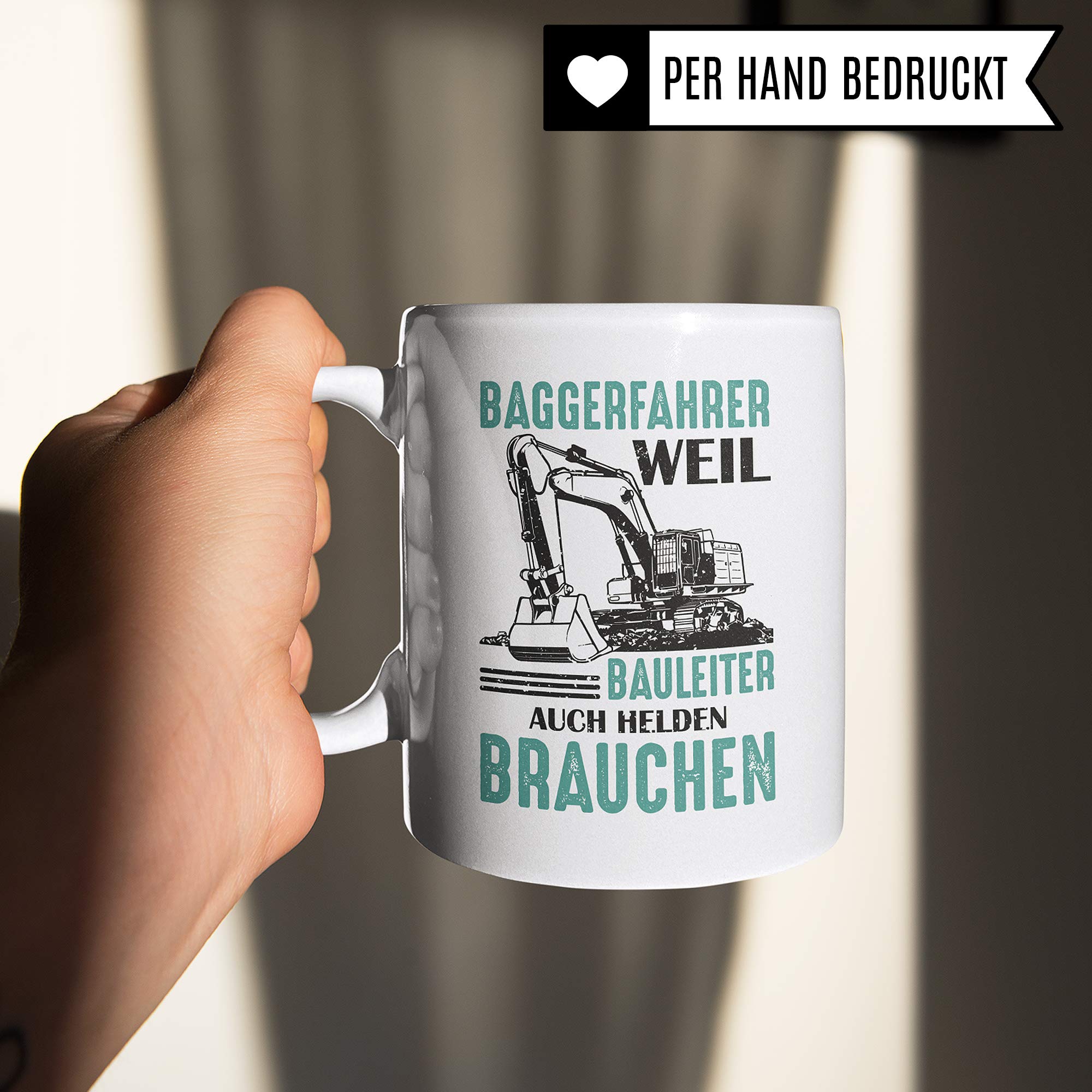 Pagma Druck Baggerfahrer Tasse - Baggerführer Geschenk Spruch Becher Bagger Geschenkidee - Kaffeetasse Baustelle