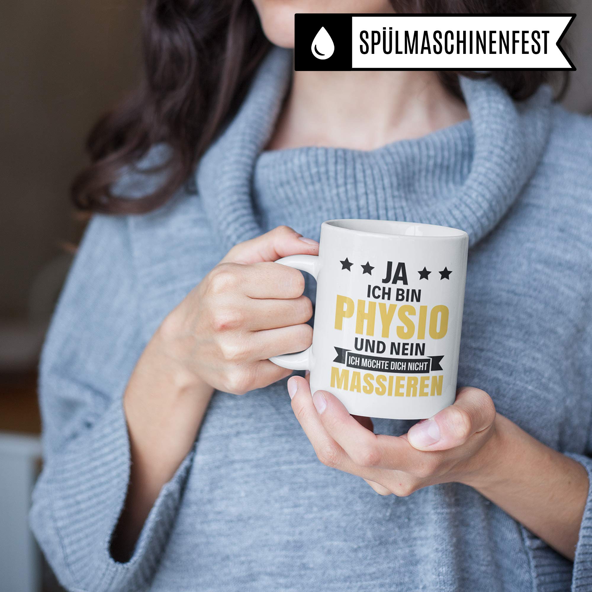 Pagma Druck Tasse Physiotherapie, Physiotherapeuten Geschenke Becher, Kaffeetasse Physiotherapeutin Geschenkidee Spruch, Kaffeebecher Krankengymnastik Physio Motiv