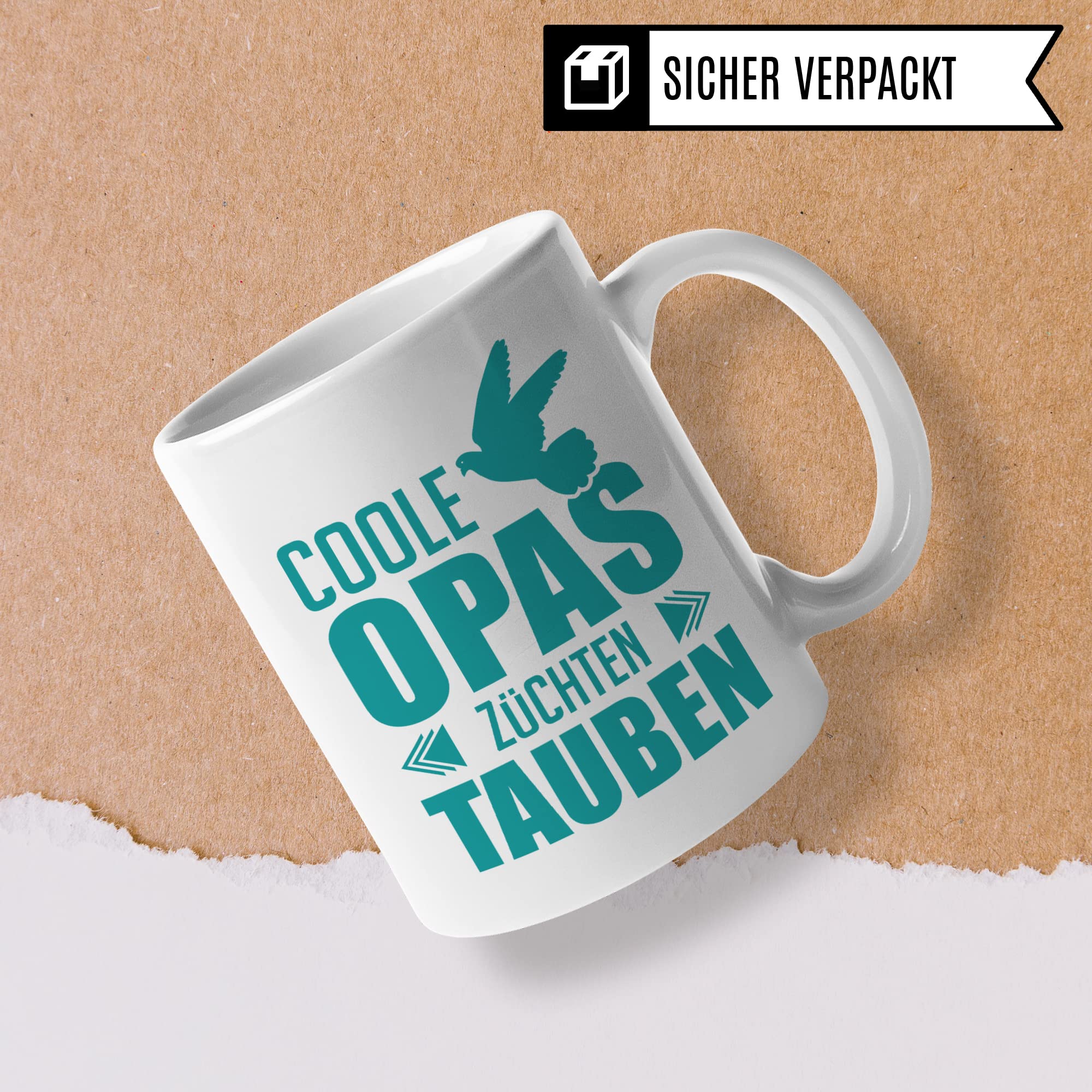 Tauben Züchter Tasse Geschenkidee, Kaffebecher mit Spruch lustig, Taubenzüchter Geschenk, Opa Kaffeetasse Humor Witz Geschenk für Großvater, Taube Teetasse