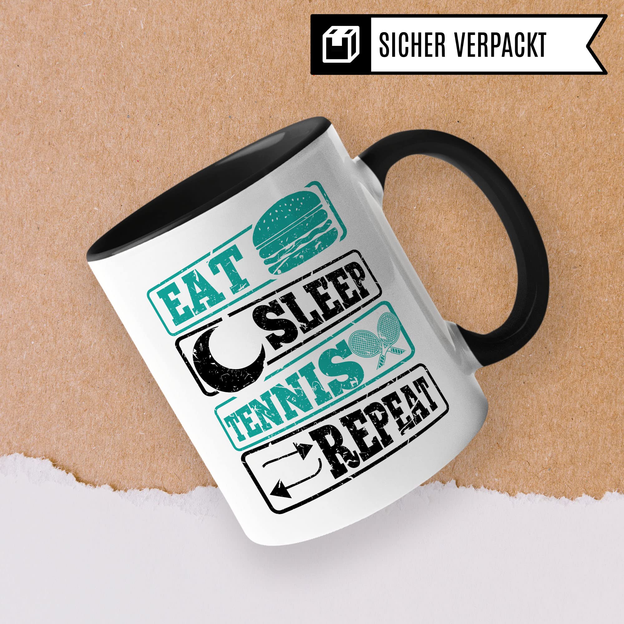 Tennisspieler Tasse Geschenkidee Tennis Kaffeetasse Humor Witz Geschenk für Tennisspielerin Kaffeebecher Tennisschläger Becher