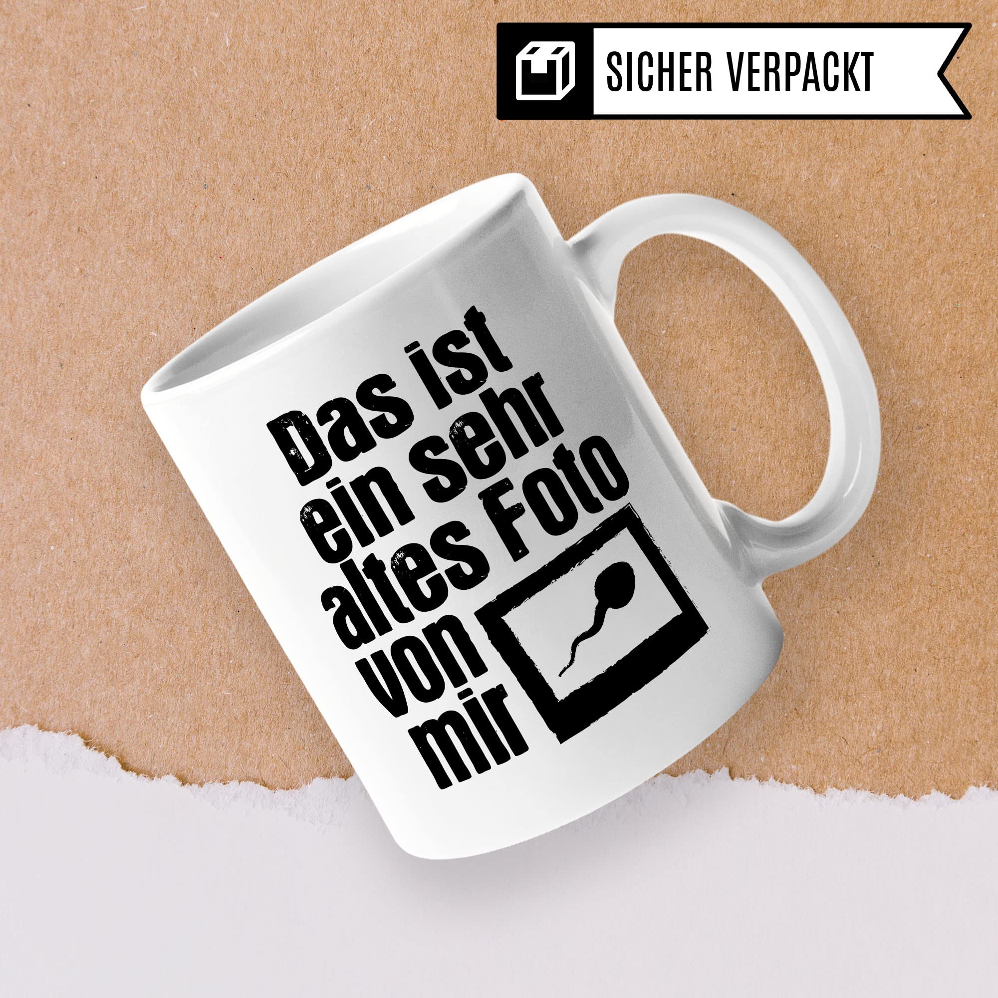 Lustige Tasse mit Spruch, Das ist ein sehr altes Foto von mir Spruch, Geschenk für Lehrer Kollegen Arbeiter, Kaffeetasse lustig, Sarkasmus, sarkastische Spruch Humor Witz Geschenkidee