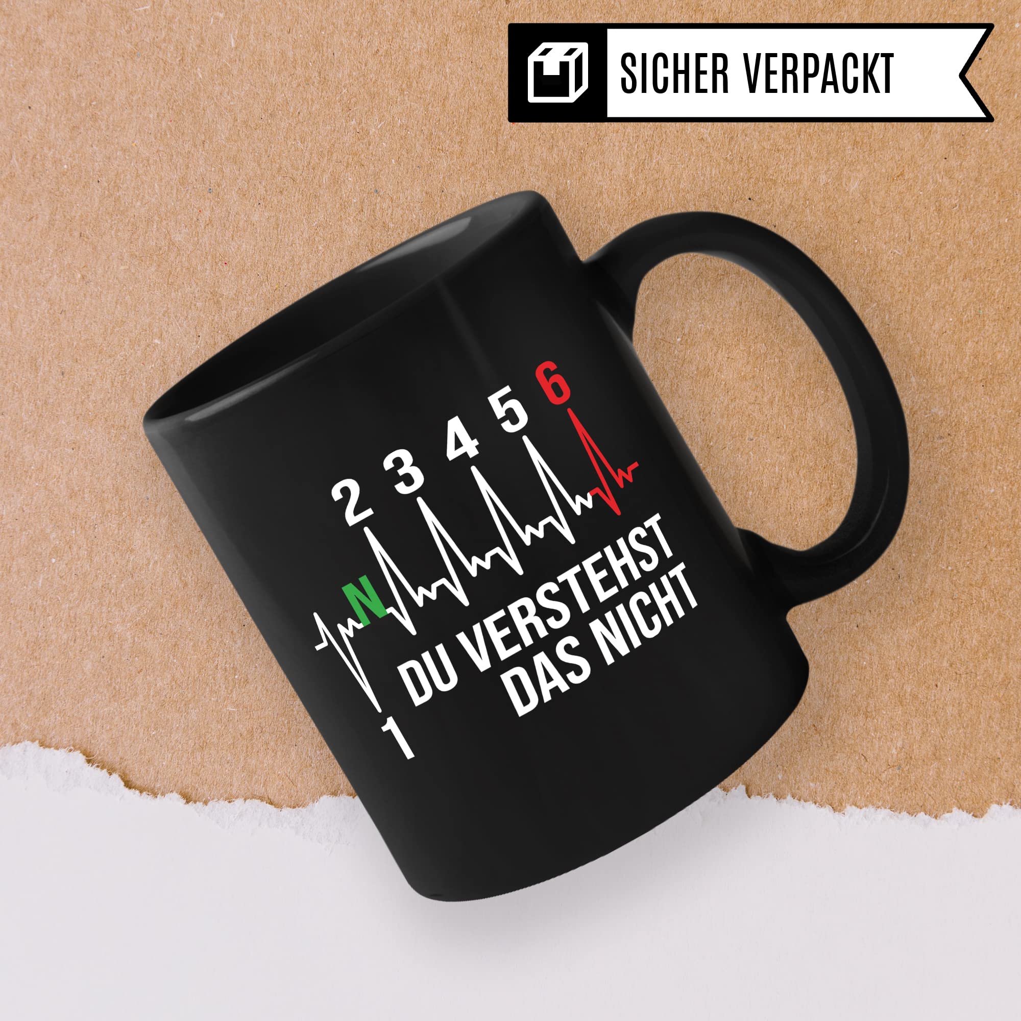 Motorrad Tasse, 1 2 3 4 5 6 - Du verstehst das nicht, Biker Geschenk Spruch lustig Motiv Geschenkidee Kaffeetasse Motorradfahrer Motorradfahrerin Frauen Männer Kaffee-Becher