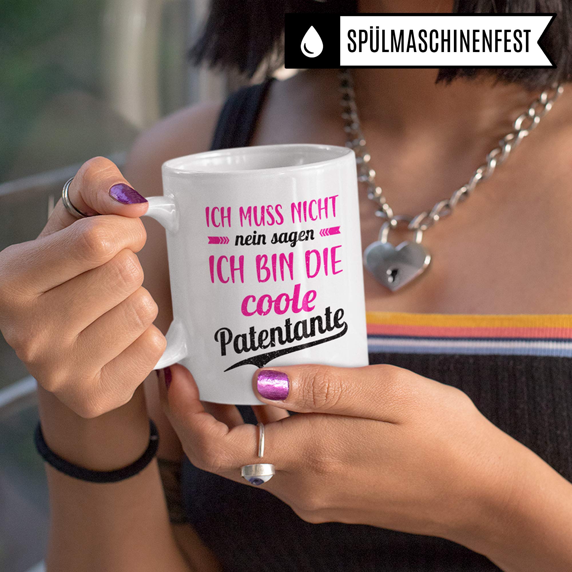 Pagma Druck Tasse Patentante, Becher Patentante Geschenk, Willst du Meine Patentante Sein Taufgeschenke für Paten, Patin Taufpatin Patenkind Geschenkidee, Kaffeebecher Patensohn Patentochter lustig