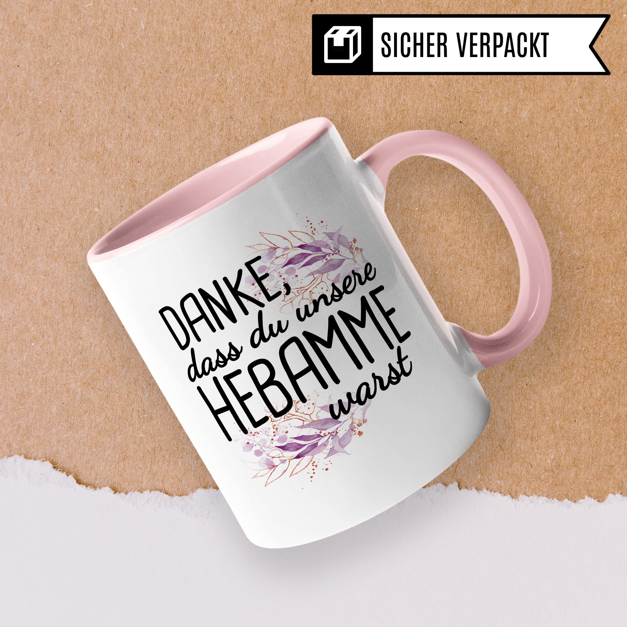 Dankes-Geschenk-Tasse Hebamme, Hebamme Geschenk Dankeschön Tasse schöner Sprüch schönes Motiv Kaffeetasse