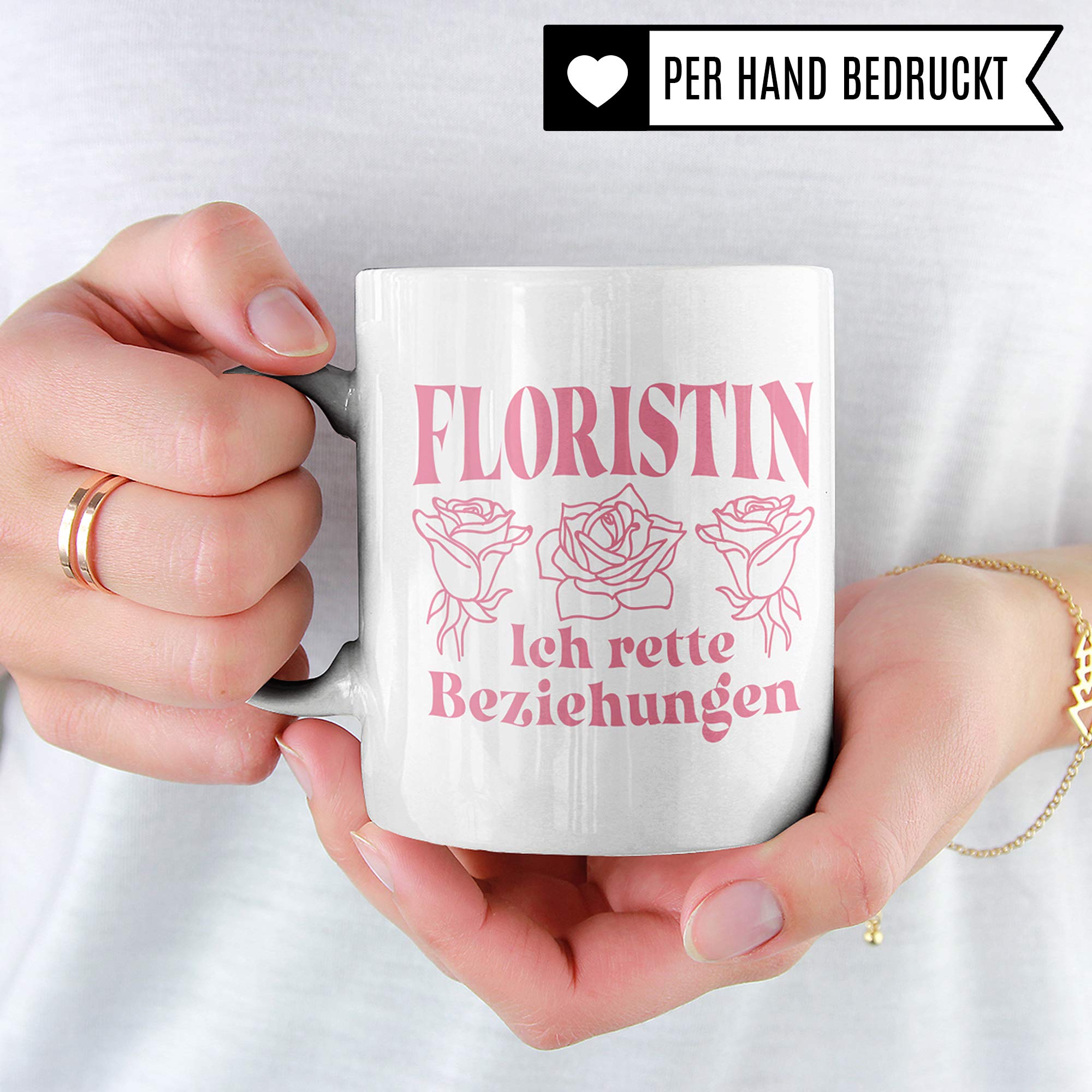 Pagma Druck Tasse Floristin - Florist Geschenk Blumenladen Becher - Blumen Geschenkidee Floristik Blumenverkäuferin Kaffeetasse