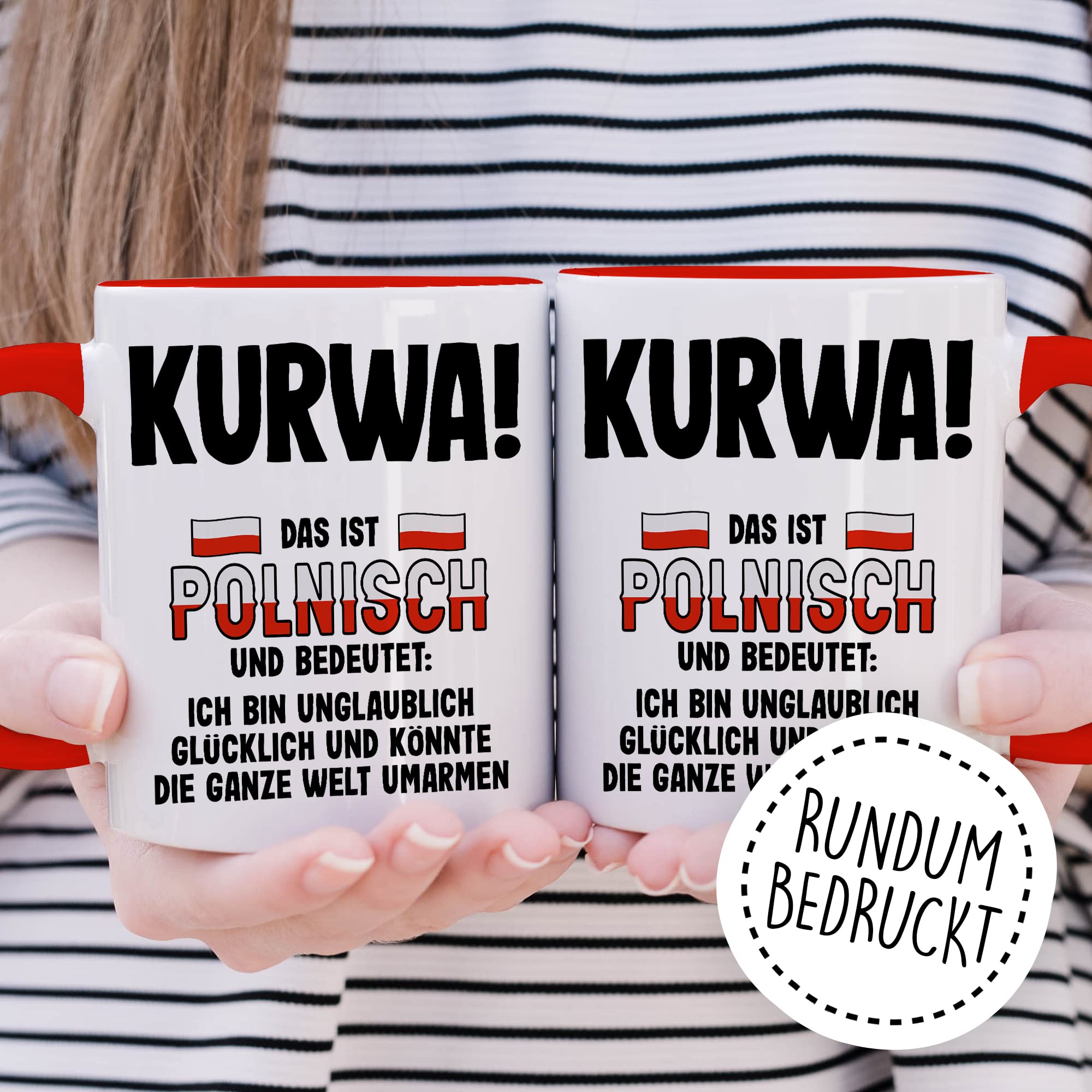 Kurwa Tasse lustige Kaffeetasse mit Spruch polnisch Kaffee-Becher Polen Witz kurwa mac Geschenkidee Pole Polin Geschenk Ostblock falsche Übersetzung Deutsch-Polnisch Sarkasmus