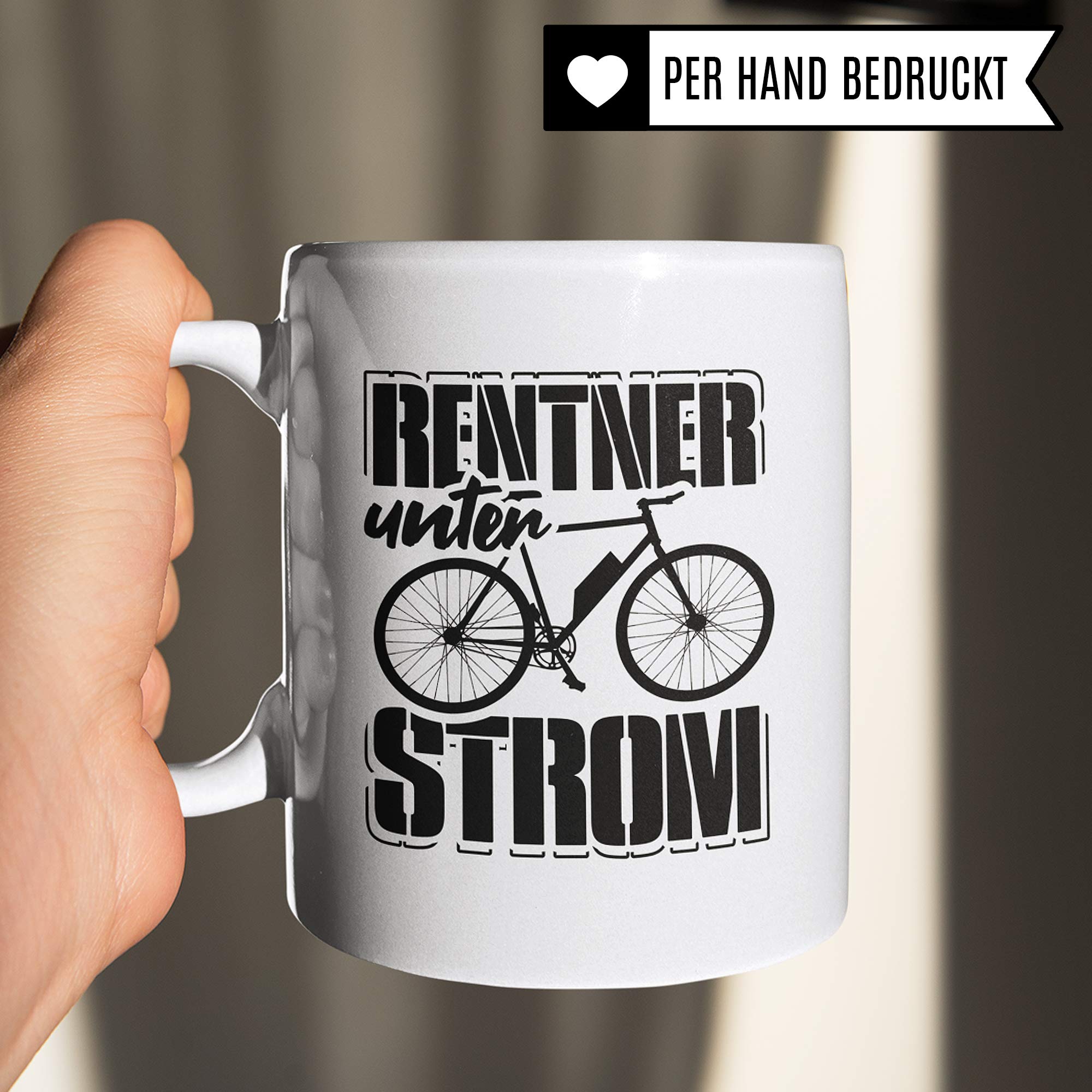 Pagma Druck Tasse EBike, Rentner Geschenke für E Bike Fahrer Ruhestand, Fahrrad Elektrorad Rente Renteneintritt Geschenkidee, Rentenbeginn E-Bike Becher Kaffeetasse