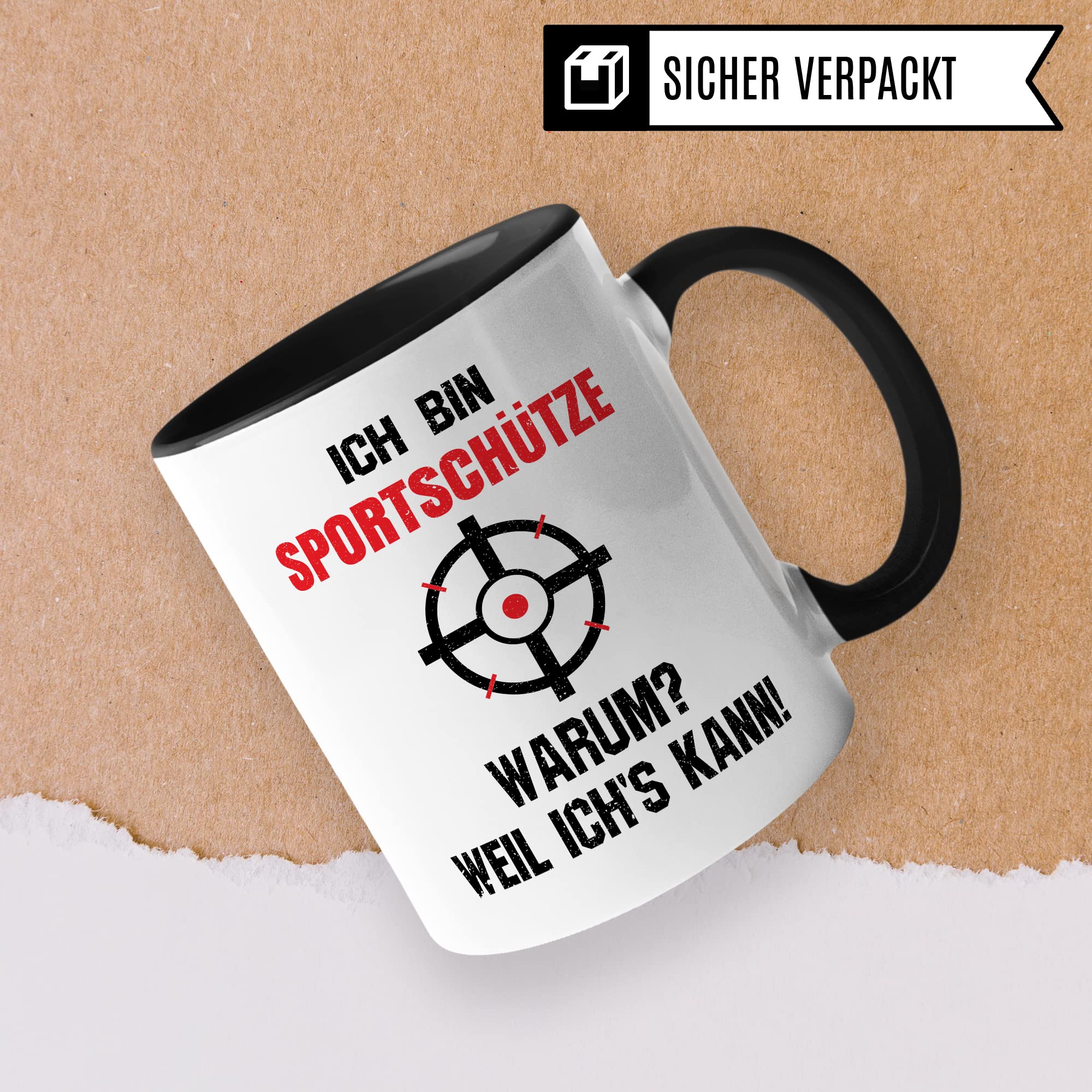 Sportschützen Tasse Schütze Geschenk Schützenverein Kaffeebecher Kaffeetasse Humor Witz Geschenkidee für Sportschütze Schießen Becher