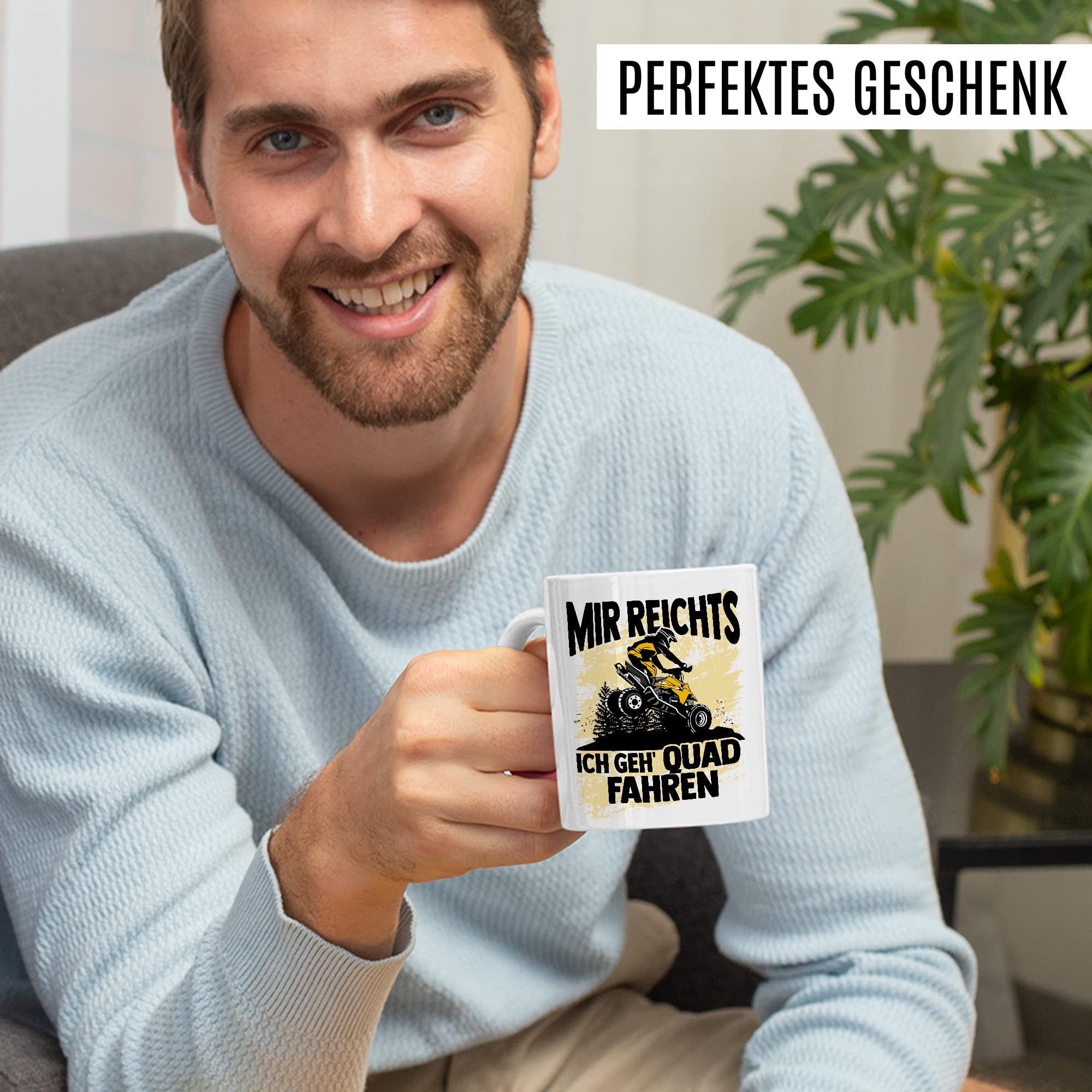 Quad Tasse lustige Kaffeetasse Quadfahrer Geschenkidee Geschenk ATV Fan Kaffee-Becher Mir reichts - Ich geh Quad fahren Offroad Humor Teetasse Quadliebhaber Atv Fahrer