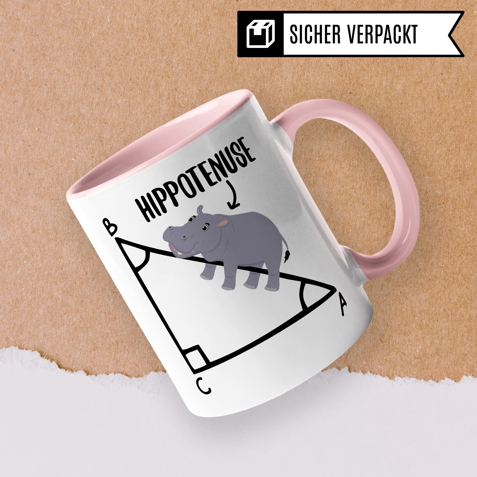 Mathe Tasse Mathematiker Kaffeetasse Hippothenuse lustig Kaffee-Becher Mathe-Lehrer Geschenkidee Sarkasmus Mathematik Mathematikstudent Geschenk Kollegium Lehrerzimmer Pythagoras Nilpferd Flusspferd