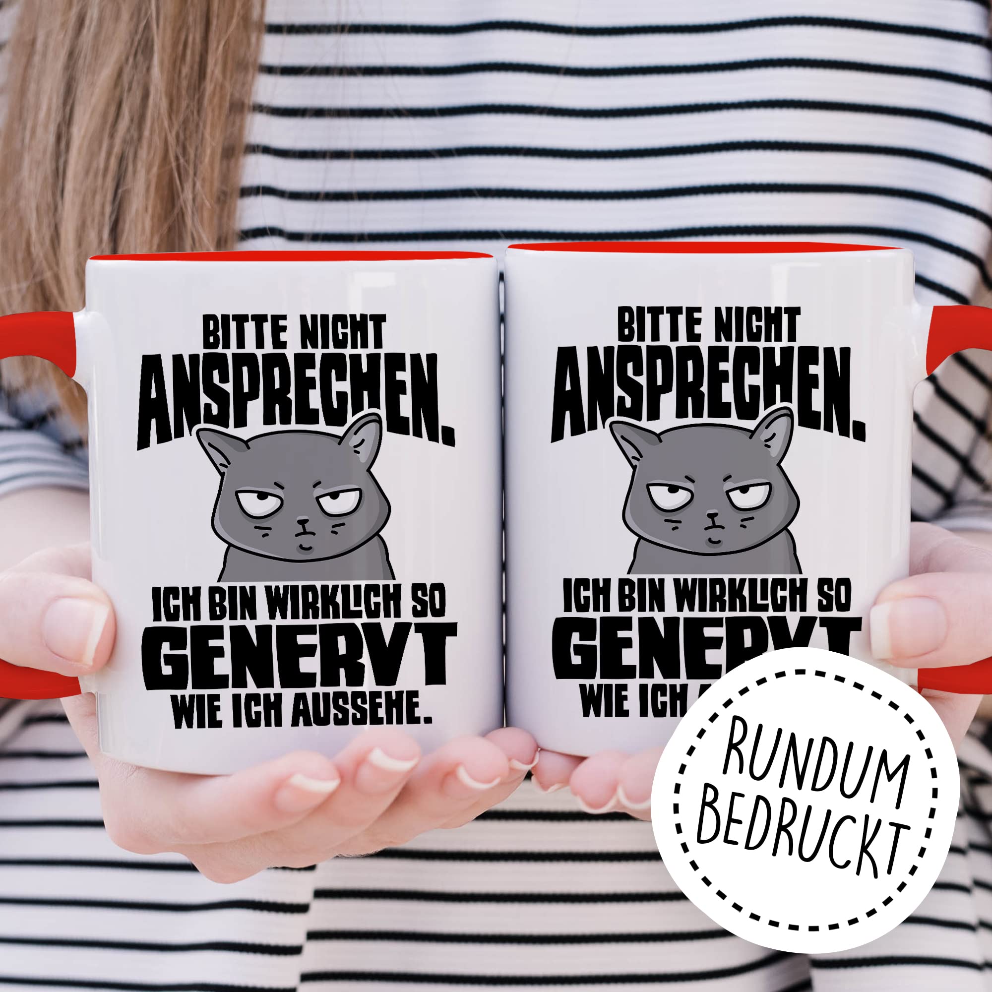 Lustige Tasse Spruch Kaffeetasse Sarkastisch Nicht ansprechen Kaffee-Becher Geschenk Büro Kollege Geschenkidee Kollegin Teetasse mit Motiv Humor