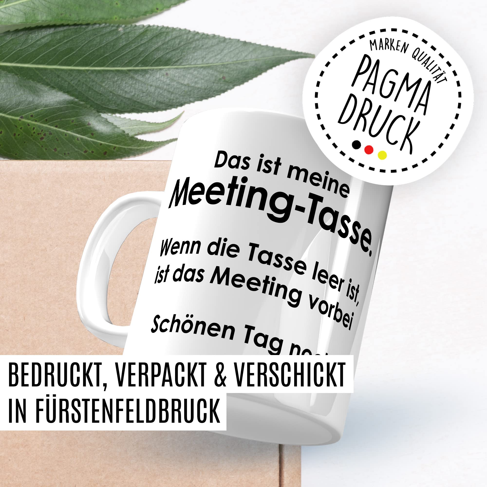 Tasse Meeting, Das ist meine Meeting-Tasse wenn die Tasse leer ist ist das Meeting vorbei Geschenk Geschenkidee Kaffeetasse Tasse mit Spruch lustig Kaffee-Becher Büro-Geschenk