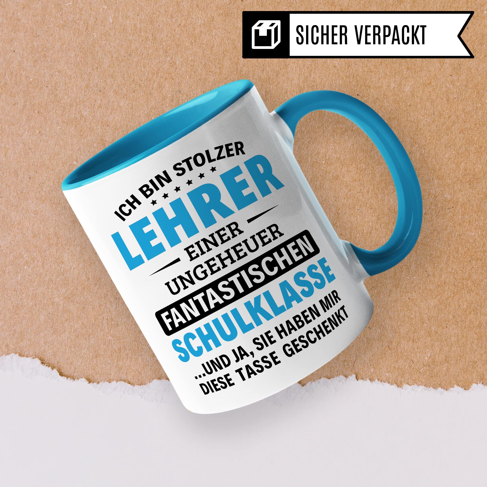 Lehrer Tasse Geschenkidee, Dankeschön Geschenk Schule Kaffeebecher mit Spruch lustig, Kaffeetasse Humor Witz Schul-Klasse Schüler Becher