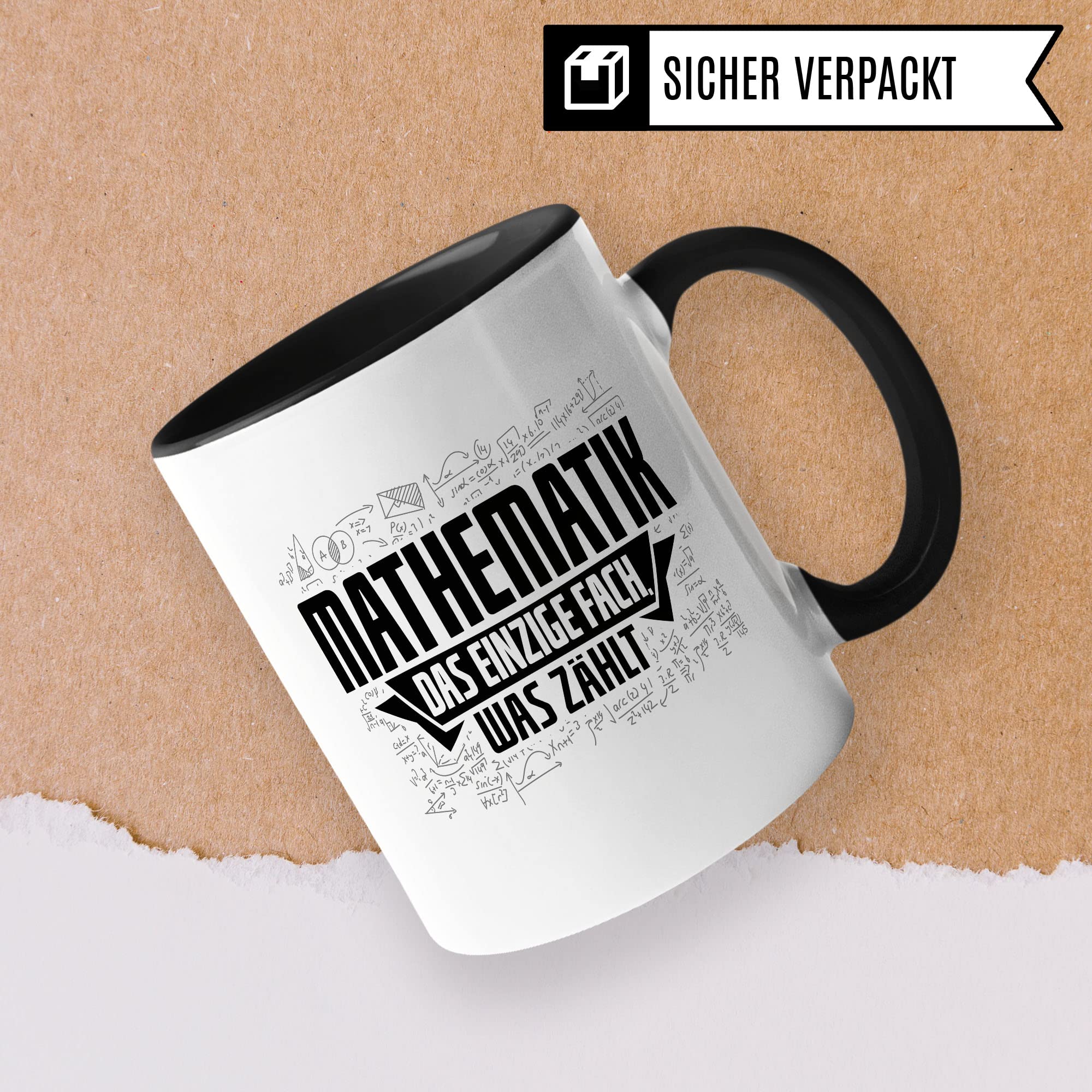 Mathematik Tasse Geschenkidee Schulfach Kaffeetasse Humor Witz Geschenk für Mathelehrer Mathelehrerin Kaffeebecher Mathe Becher