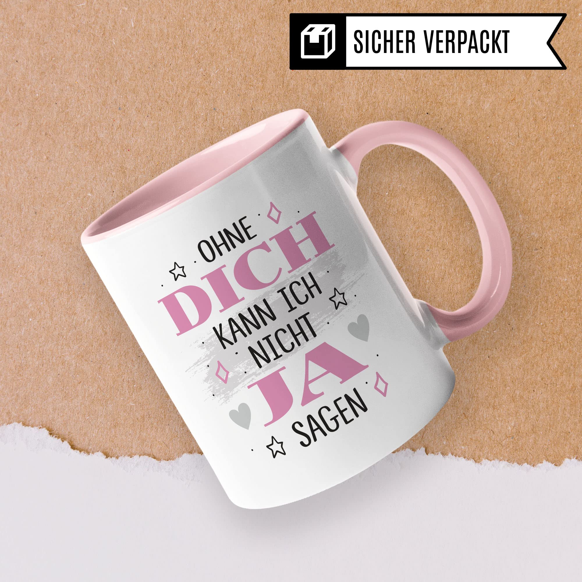 Trauzeugin fragen Tasse Trauzeuge fragen Ohne dich kann ich nicht JA sagen Spruch Geschenk Trauzeugin Trauzeuge süßes Motiv schöne Geschenkidee Kaffeetasse Teebecher Hochzeit