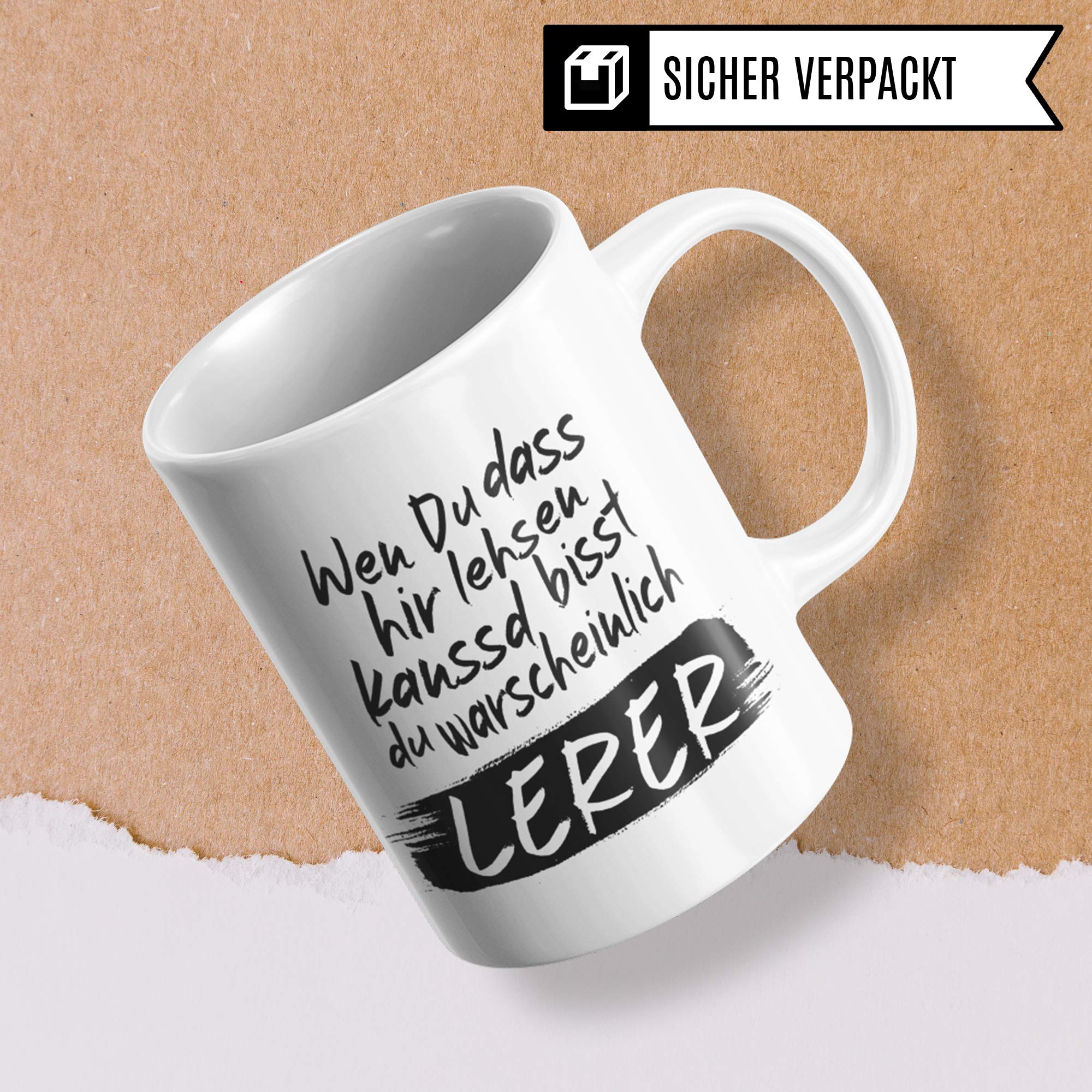 Pagma Druck Lehrer Tasse lustig, Geschenk für Lehrer, Deutsch Lehrer Tasse Geschenk, Grundschule Gymnasium Mittelschule Realschule Becher, Deutschlehrer Kaffeetasse Witz, Lehrerin Tasse