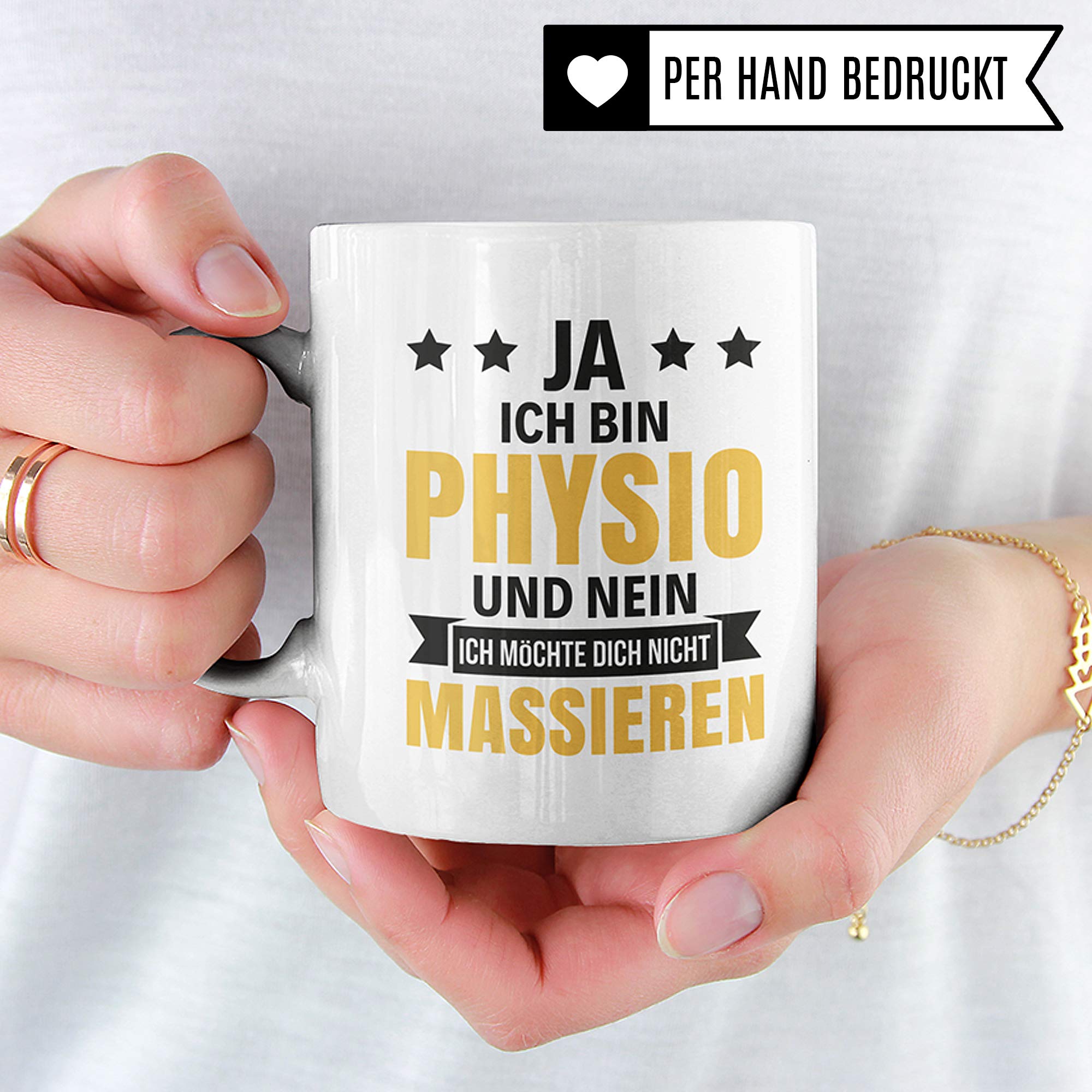 Pagma Druck Tasse Physiotherapie, Physiotherapeuten Geschenke Becher, Kaffeetasse Physiotherapeutin Geschenkidee Spruch, Kaffeebecher Krankengymnastik Physio Motiv