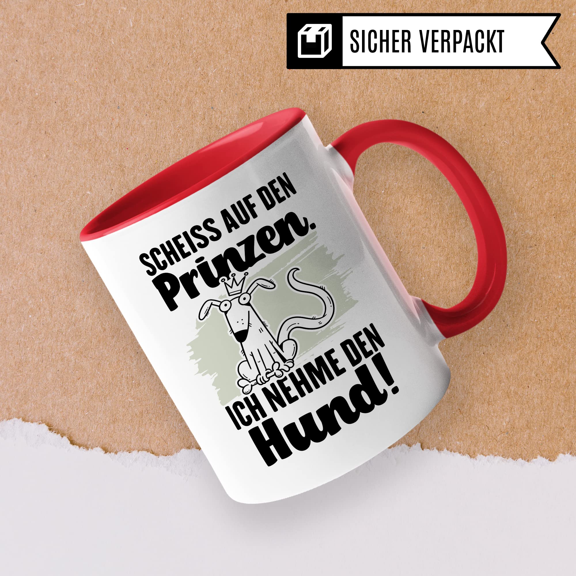 Tasse Hundemama Geschenk, Scheiß auf den Prinzen Ich nehme den Hund Geschenkidee beste Freundin Kaffee-Becher Kaffeetasse mit Spruch lustig Hundeliebhaber Single Liebeskummer