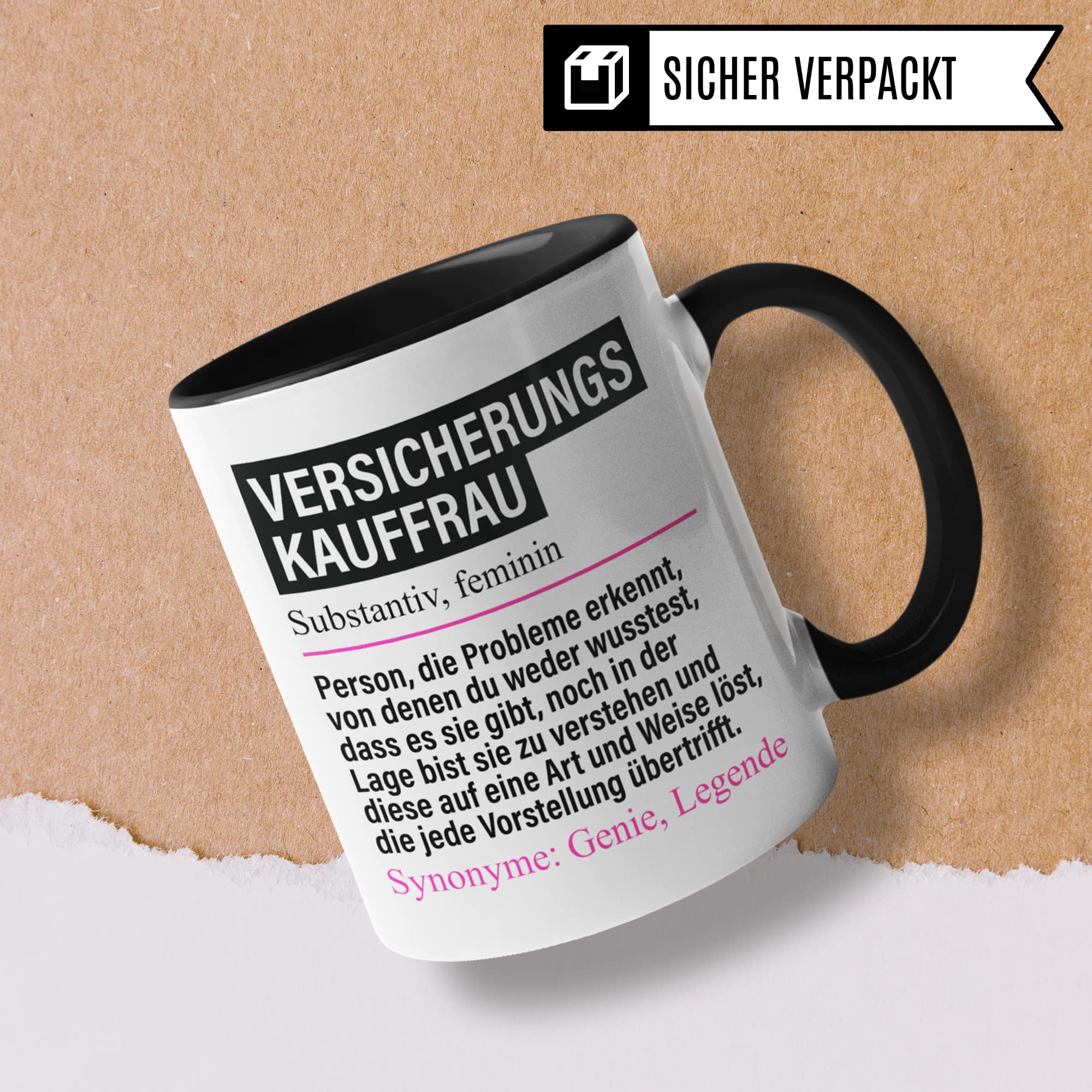 Tasse Versicherungskauffrau lustig, Versicherungskauffrau Geschenk Beruf, Spruch Kaffeebecher Versicherung Kauffrau Geschenkidee, Beruf Versicherungskauffrauen Kaffee-Tasse Teetasse Becher